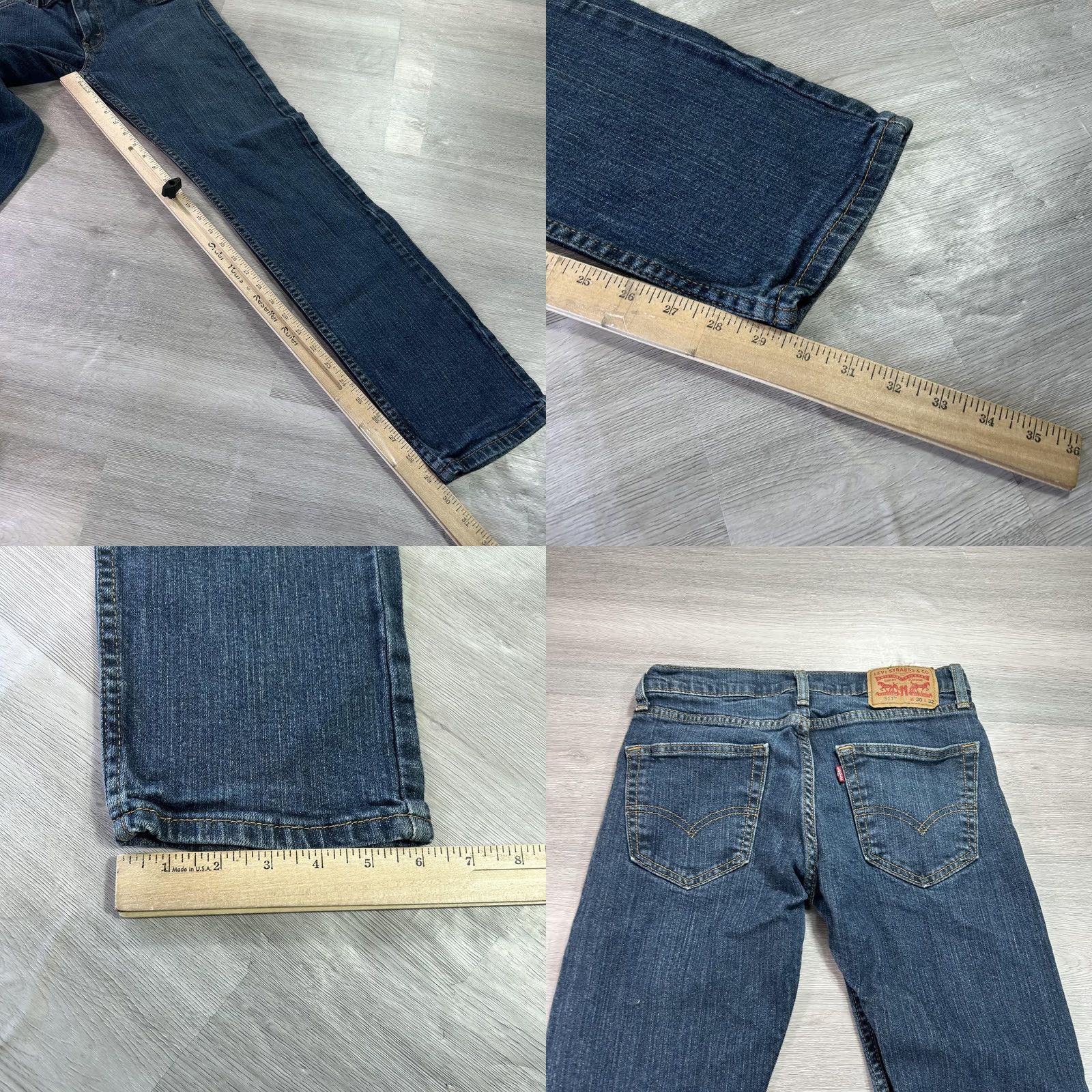 Levi's Levi's 511 Slim Jeans Mens 30x30 Blue Tapered Stretch Denim Medium Wash Pants Size US 30 / EU 46 - 8 Thumbnail
