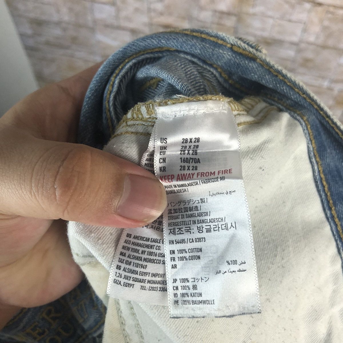 Japanese Brand American Eagle Outfitters Blue Distressed Denim Pants #A57 Size US 29 - 20 Thumbnail