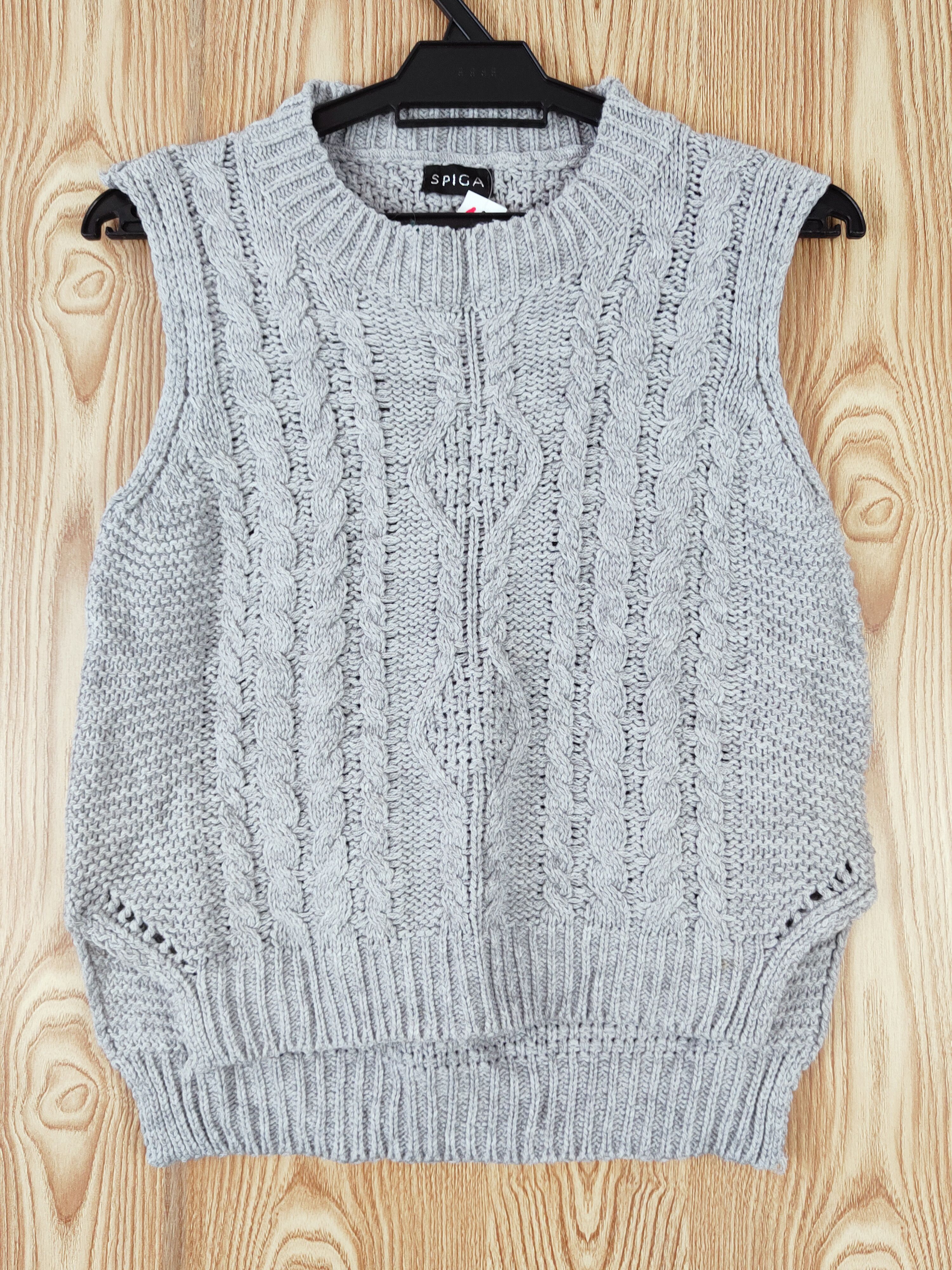 Aran Isles Knitwear × Japanese Brand × Vintage Spiga Gray Knitwear Vests vintage #W764 Size S / US 4 / IT 40 - 1 Thumbnail