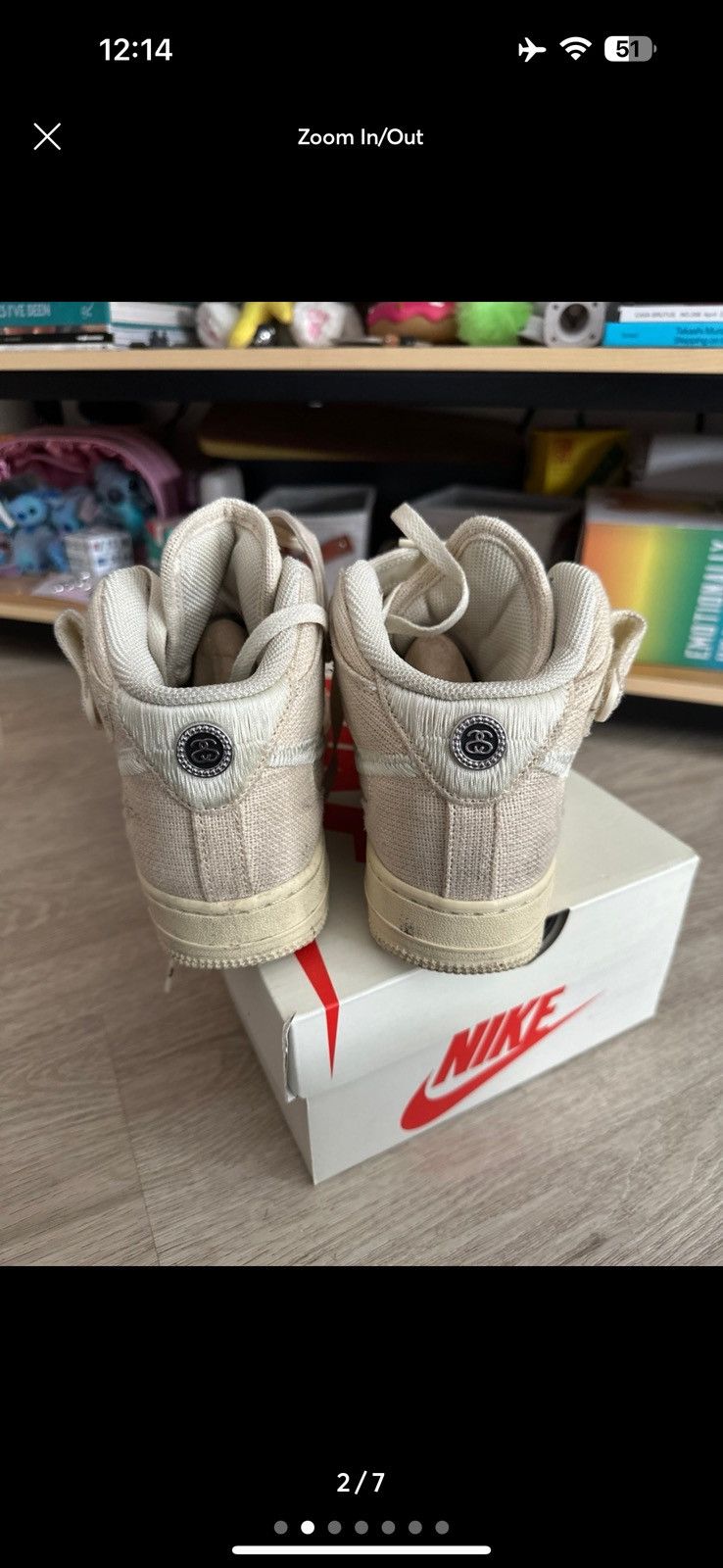 Nike Nike x Stussy Air Force 1 mid Fossil Size US 7 / IT 37 - 2 Thumbnail