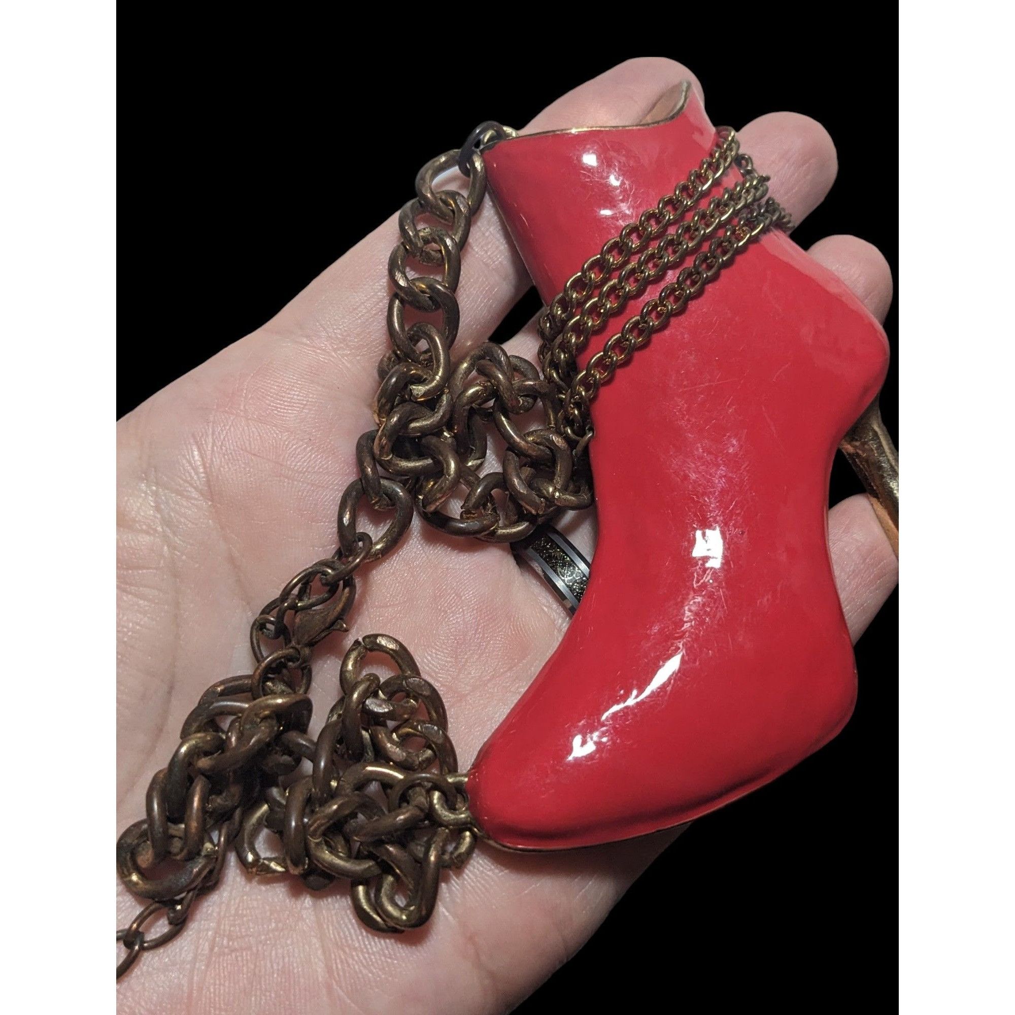 Other Red High Heel Chain Boot Pendant Necklace Size ONE SIZE - 2 Thumbnail