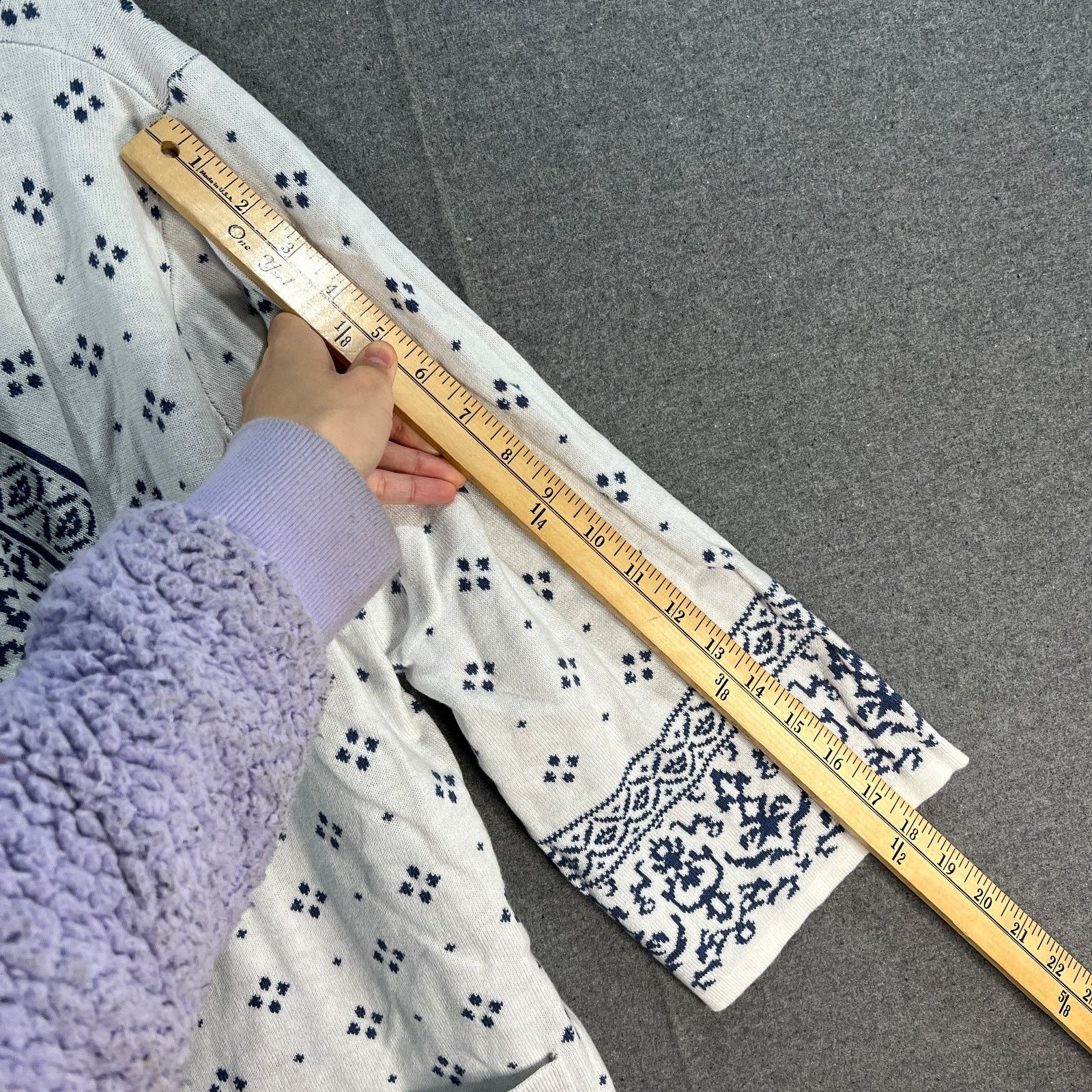 Isaac Mizrahi Isaac Mizrahi LIVE! True Denim Jacquard Sweater Ivory, Large Size L / US 10 / IT 46 - 9 Thumbnail