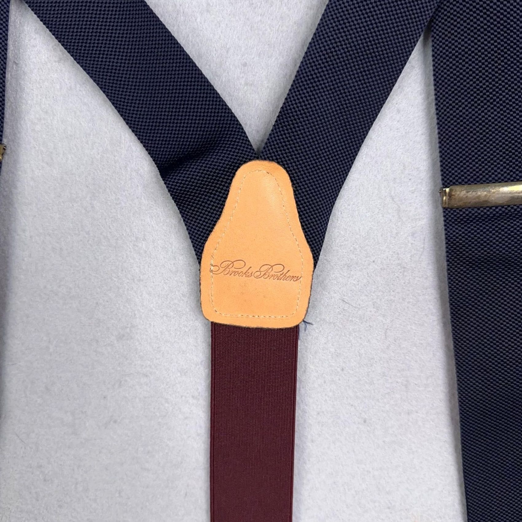 Brooks Brothers Brooks Brothers Mens Suspenders One Size Blue Elastic Leather Adjustable Size ONE SIZE - 7 Thumbnail