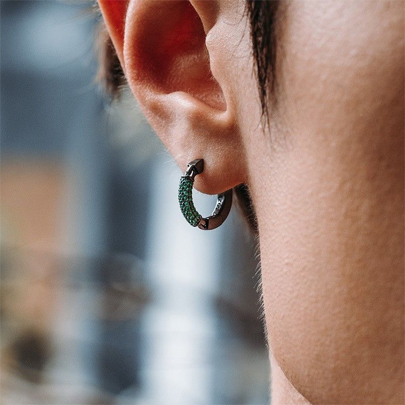 Jewelry × Sterling Silver Hip-hop Earrings One Pairs Chrome Jewelry Size ONE SIZE - 4 Thumbnail