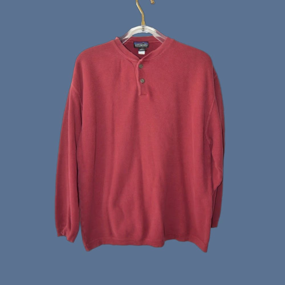 Patagonia Patagonia Shirt Men's XL Red Organic Heavy Knit Cotton Henley Tee Size US XL / EU 56 / 4 - 1 Thumbnail