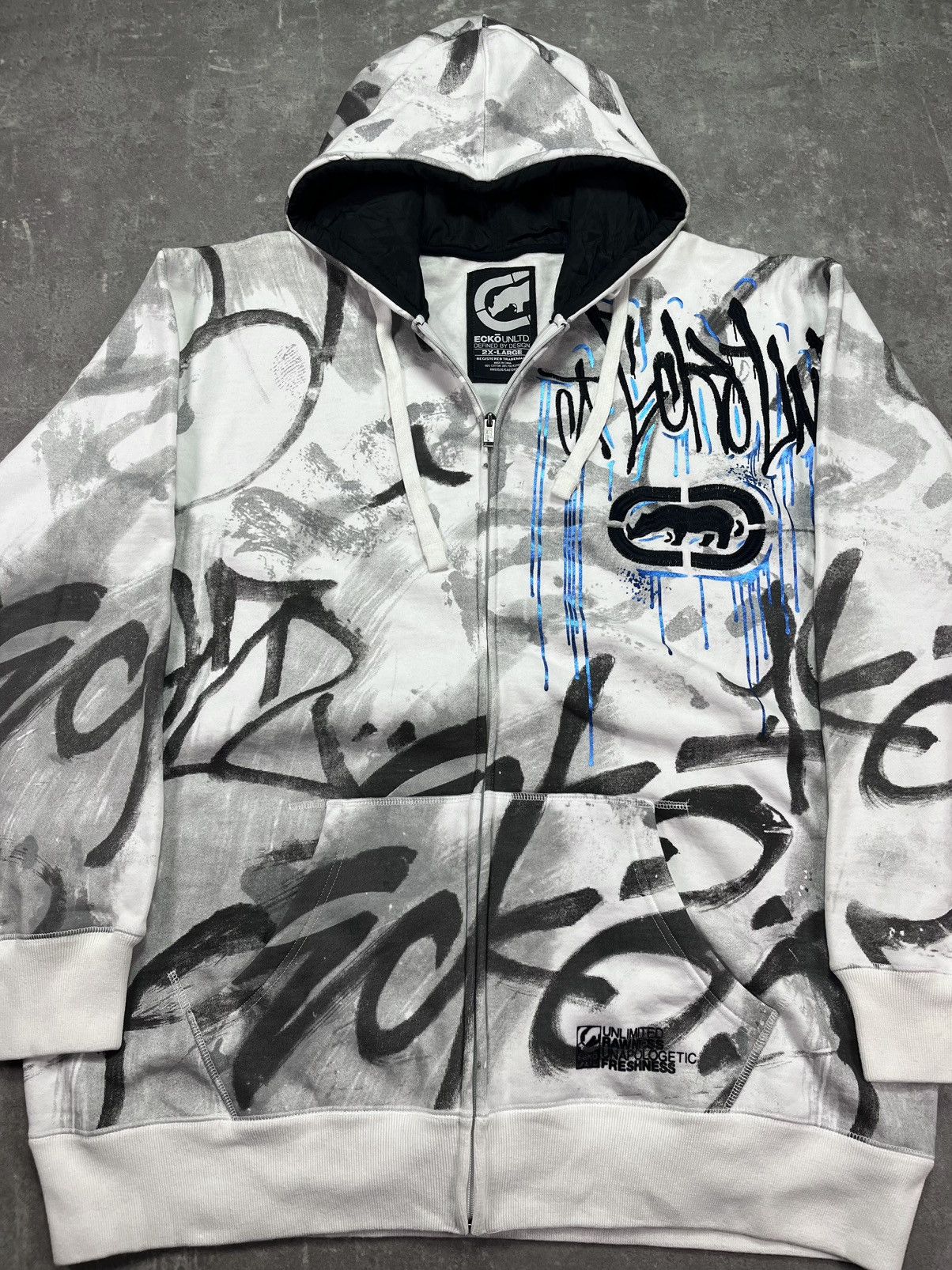 Ecko Unltd. Ecko Unltd MMA Grafitti AOP Printed Baggy Zip Hoodie XXL Size US XXL / EU 58 / 5 - 9 Thumbnail