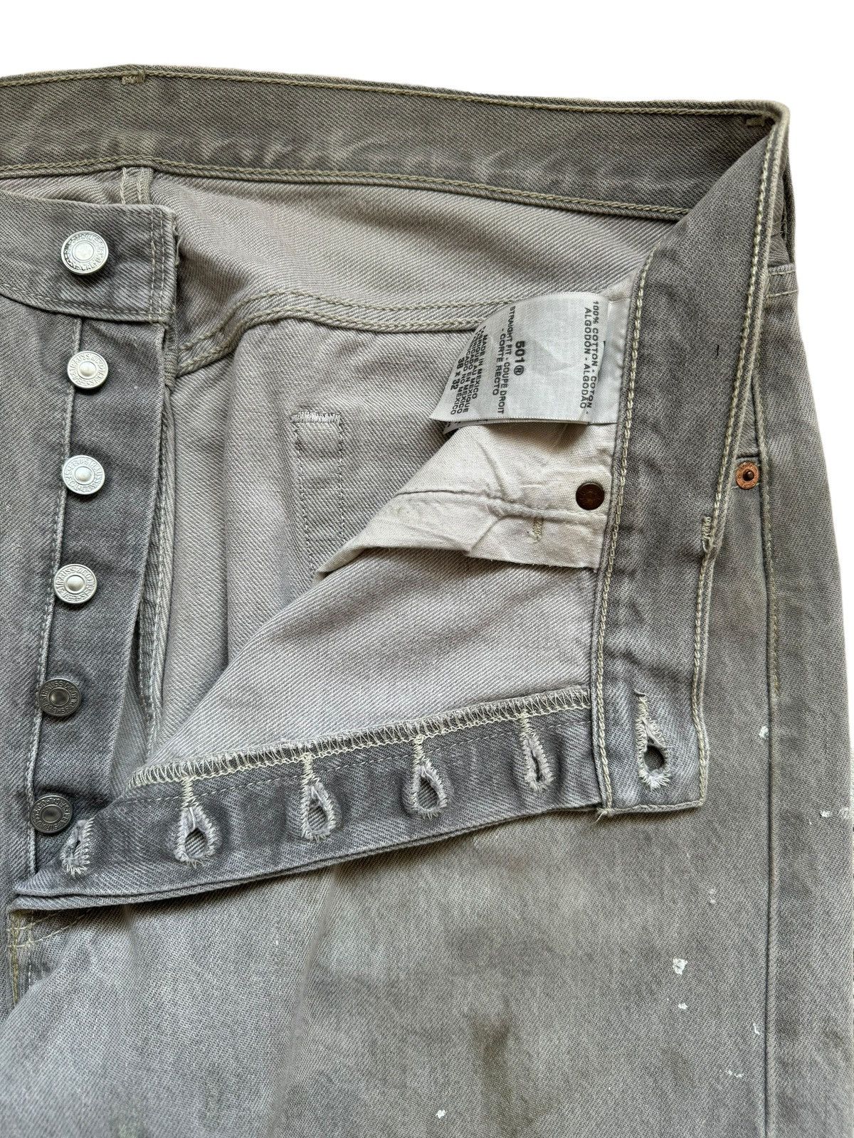 If Six Was Nine Vintage Levi's 501 Grey Wash Painter Denim Jeans Size US 35 - 9 Thumbnail