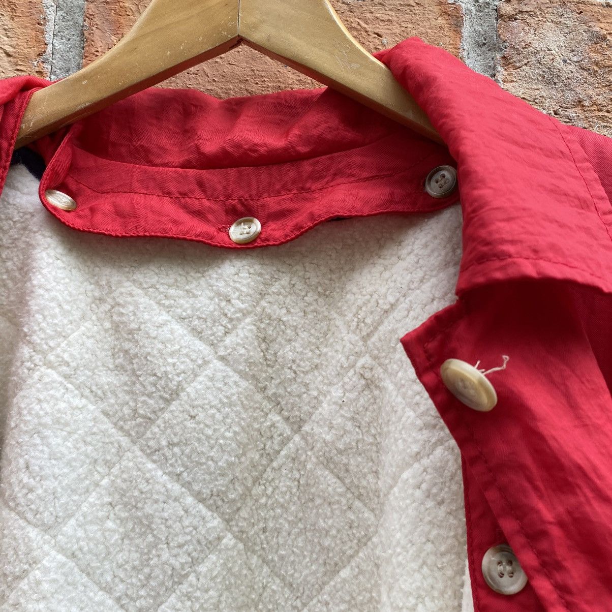 DKNY DKNY Red Button-Up Coach Jacket with Crest Size US S / EU 44-46 / 1 - 13 Thumbnail