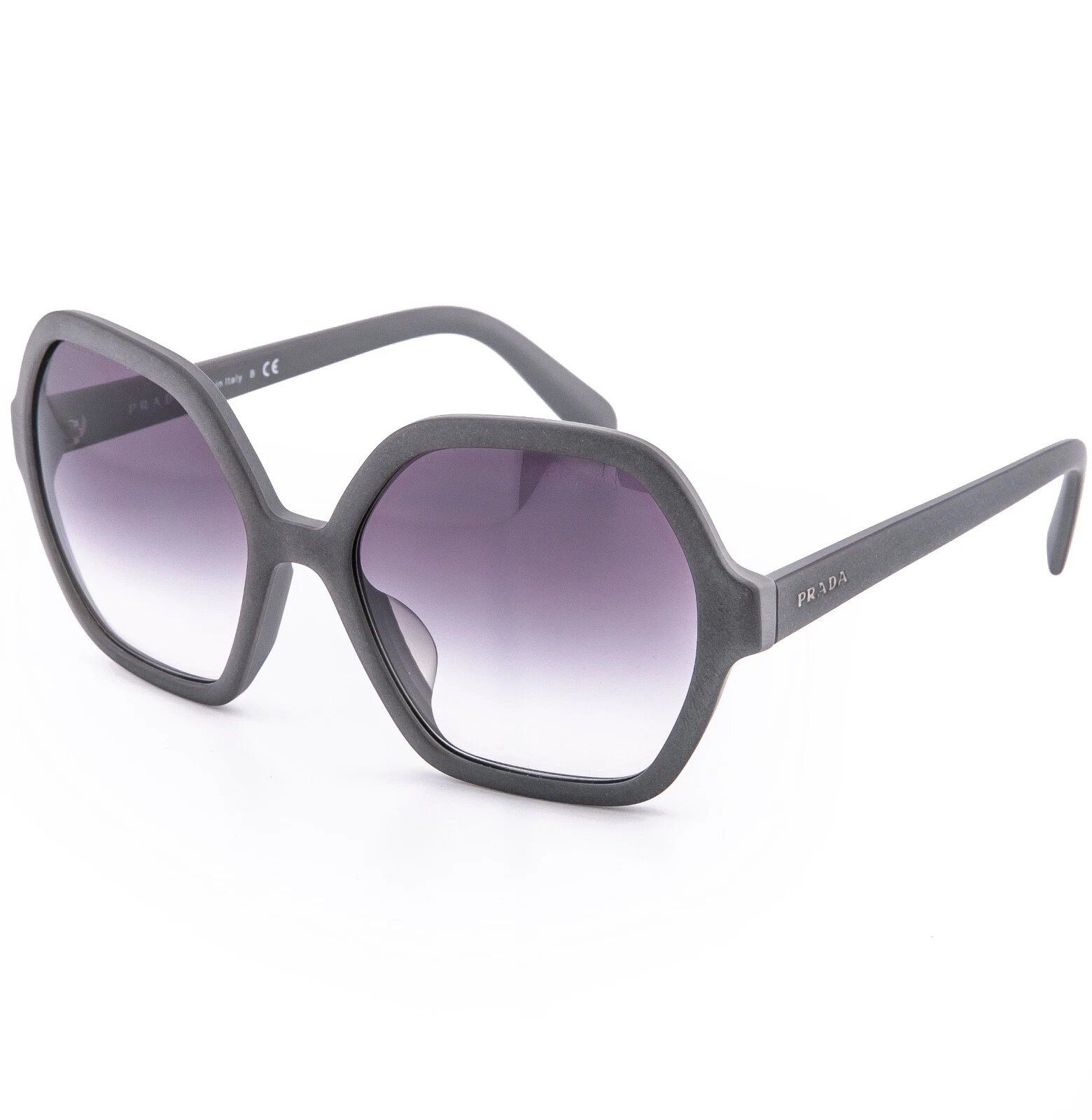 Prada PRADA 06S PR06SS SOFT POP Geometric Sunglasses Matte Gray Size ONE SIZE - 4 Thumbnail