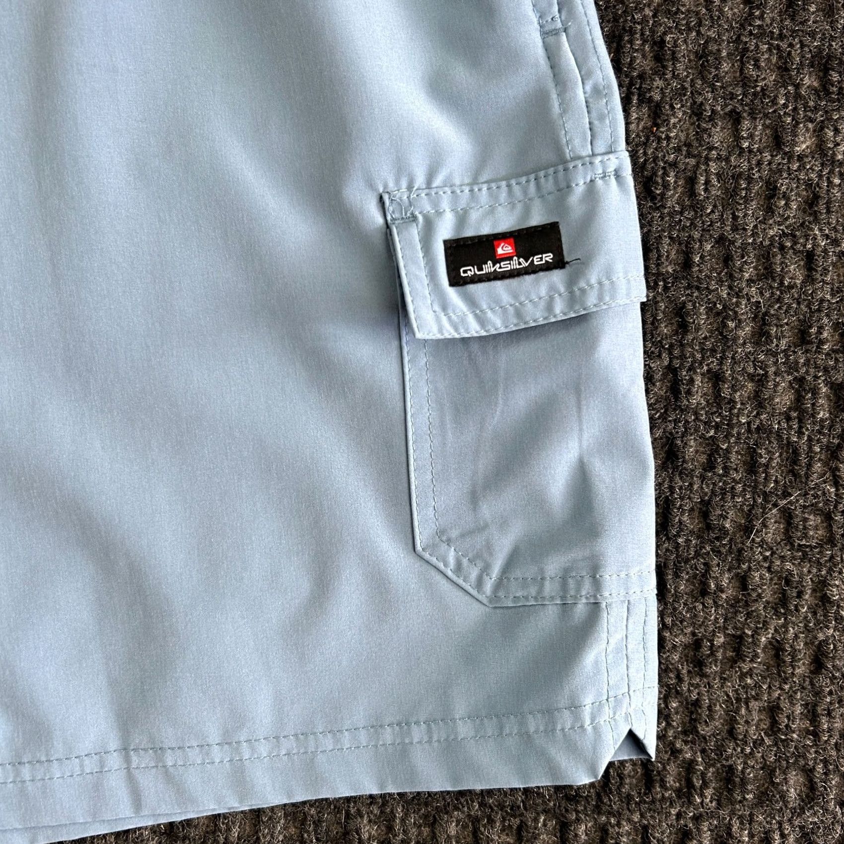 Quiksilver Quiksilver Cargo Shorts XL Elastic Waist Drawstring Powder Blue Cargo Size US 36 / EU 52 - 3 Thumbnail