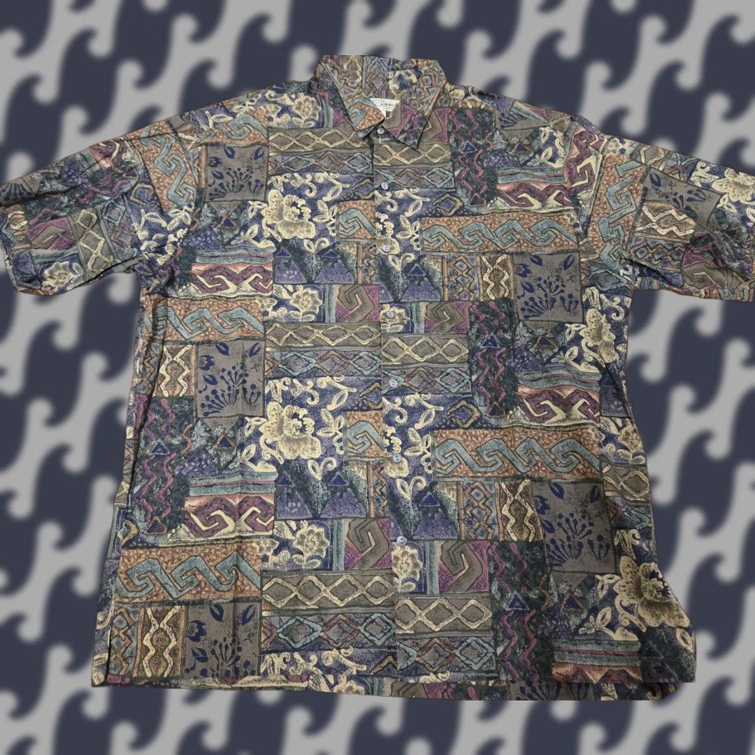 Tori Richard Tori Richard Shirt Multicolor Geometric Floral Hawaiian/Aloha Button-Up Short Sleeve Cotton Lawn Mens XL Size US XL / EU 56 / 4 - 1 Thumbnail