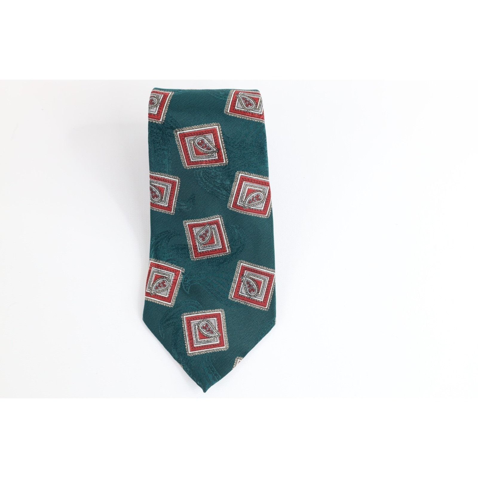 Vintage Vintage 90s Streetwear Silk Paisley Geometric Neck Tie Size ONE SIZE - 1 Thumbnail