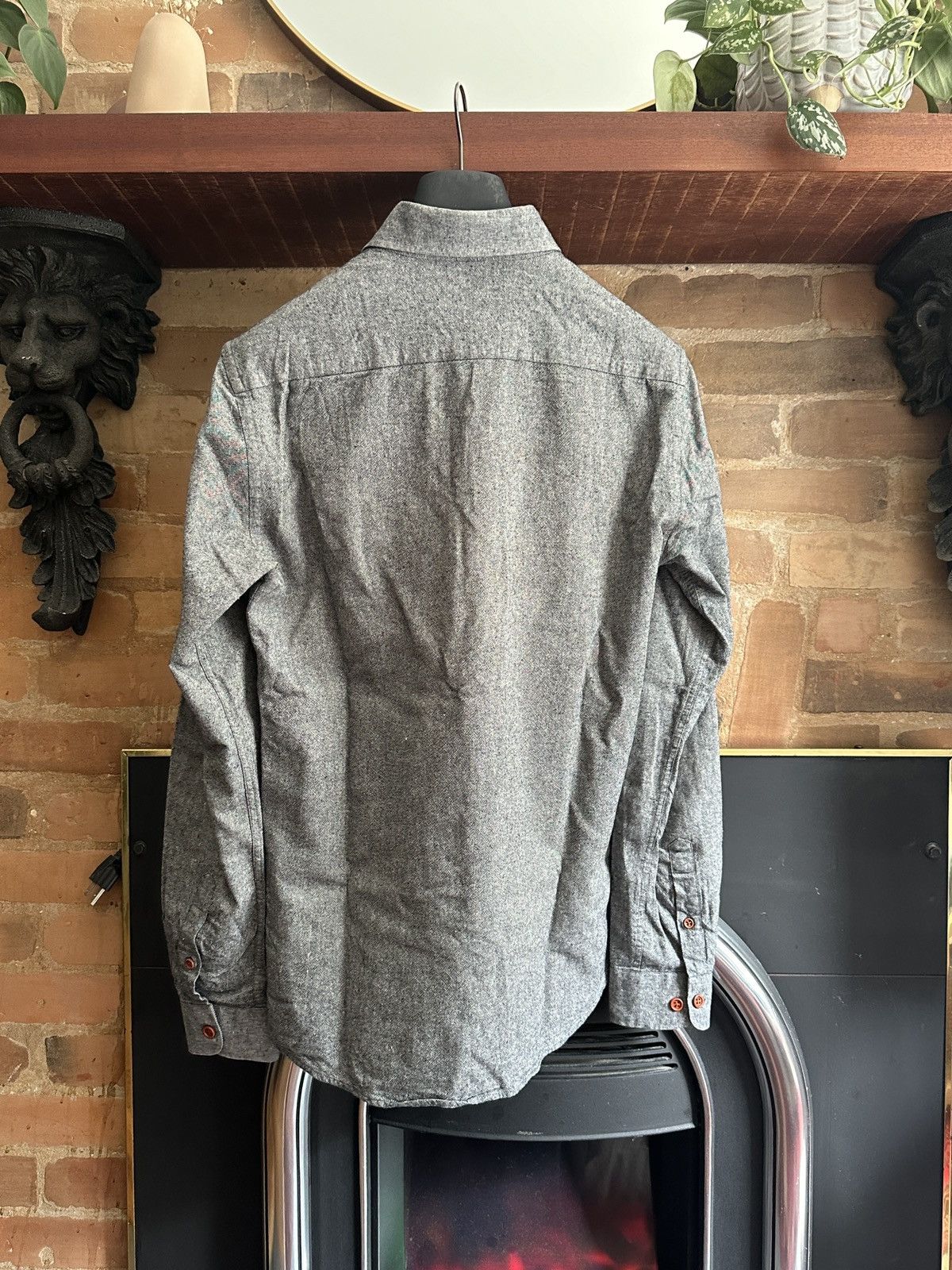 Grand Frank Grand Frank Grey Slim Spread Collar Dress Shirt Size 38R - 2 Thumbnail