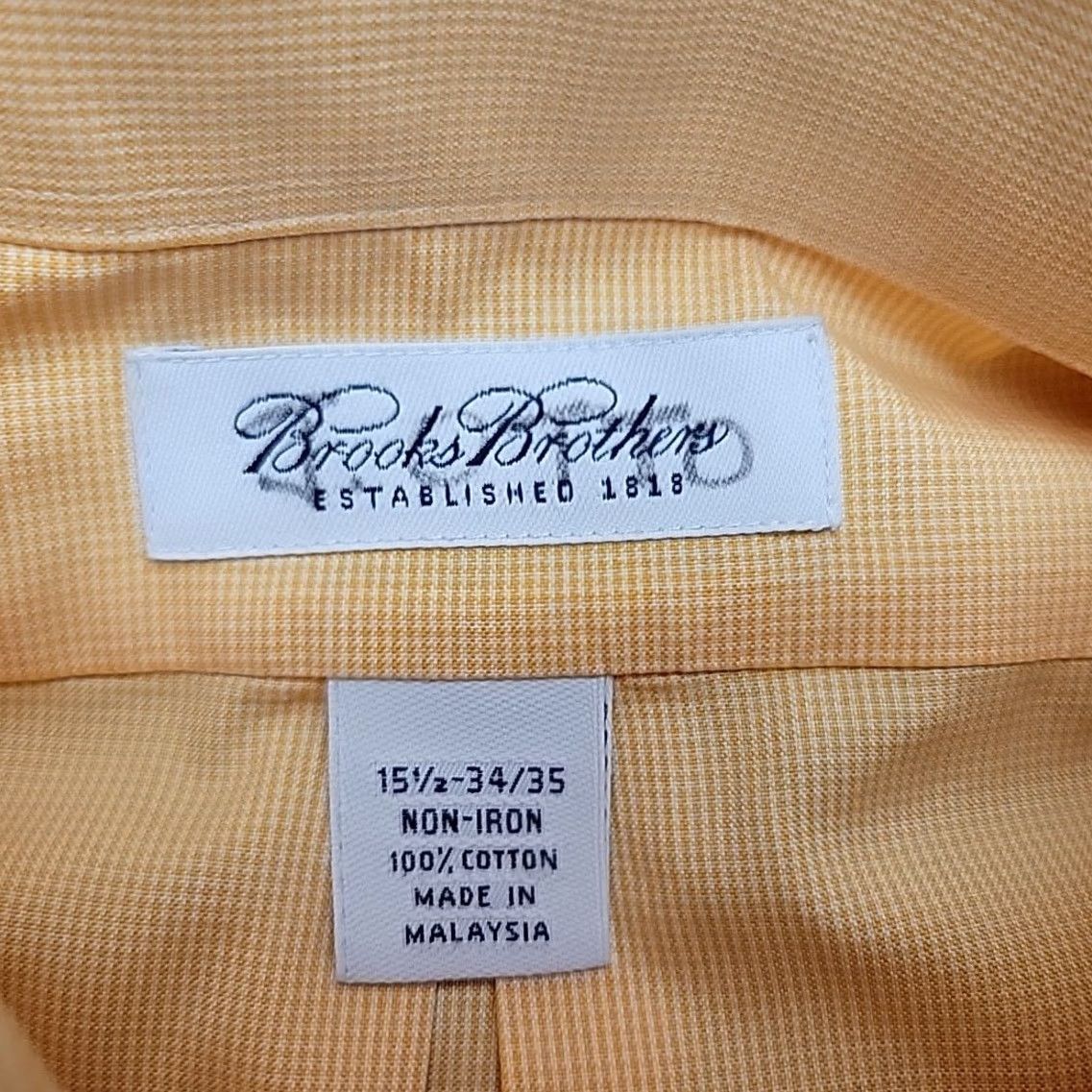 Brooks Brothers Brooks Brothers Shirt 15.5 Orange Micro Check Long Sleeve Cotton Non-Iron Dress Shirt Mens Medium Orange Check Micro 15.5 Button-Up Size 42R - 5 Thumbnail