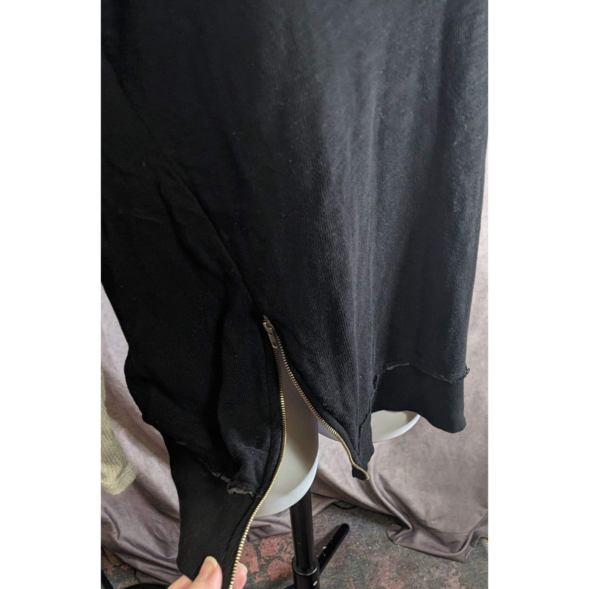 Other Americanable Black Grunge Top With Distressed Hem & Grey Rib Size S / US 4 / IT 40 - 4 Thumbnail