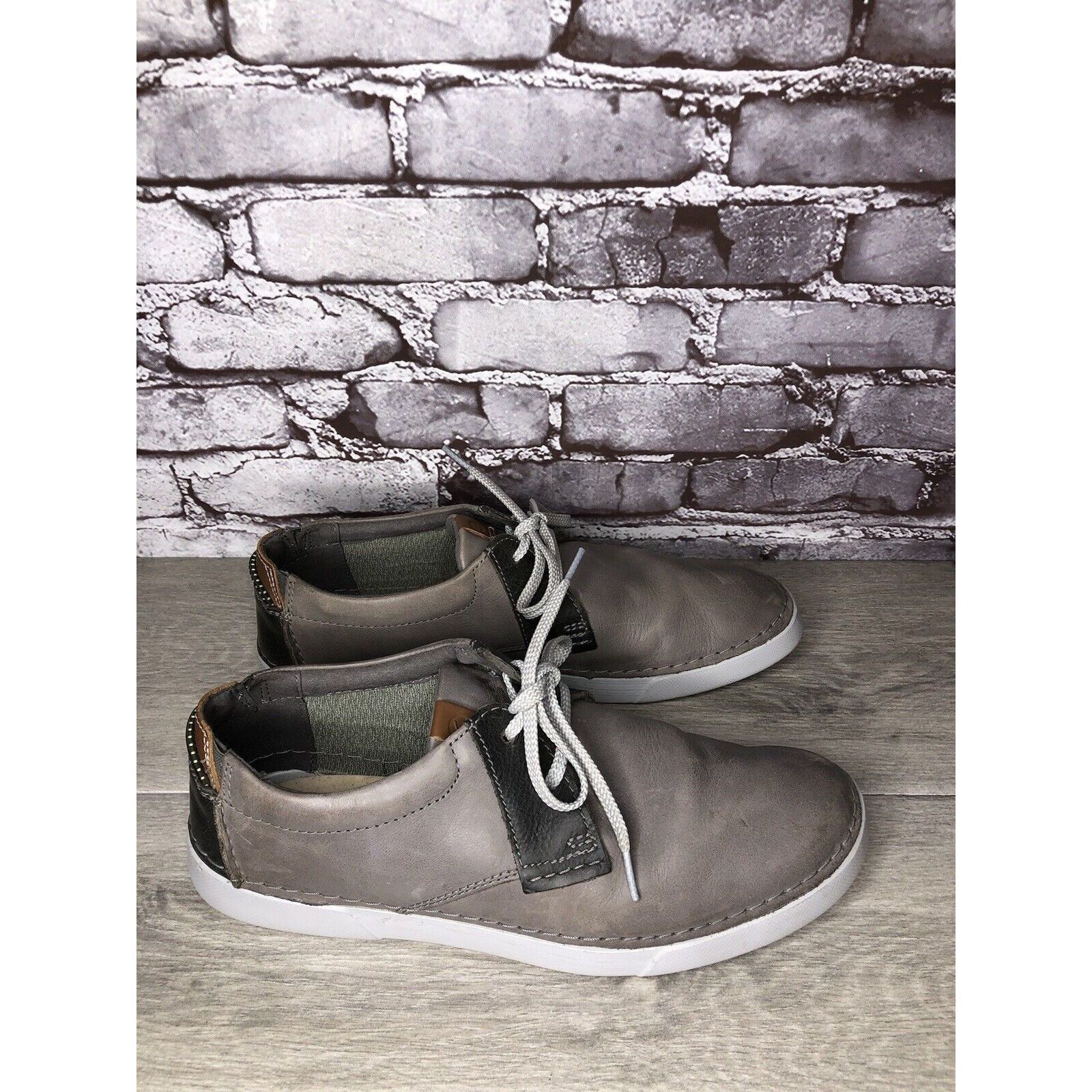 Clarks Clarks Gray Leather Lace Up Oxfords Comfort Casual Sneakers Size US 11 / EU 44 - 3 Thumbnail
