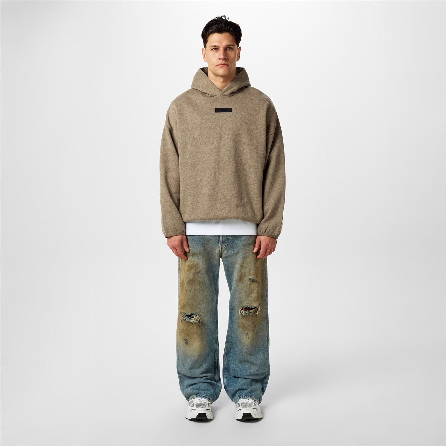 Fear of God o1g2r1mq0426 Logo Tab Cotton Hoodie in Brown Size US M / EU 48-50 / 2 - 5 Thumbnail