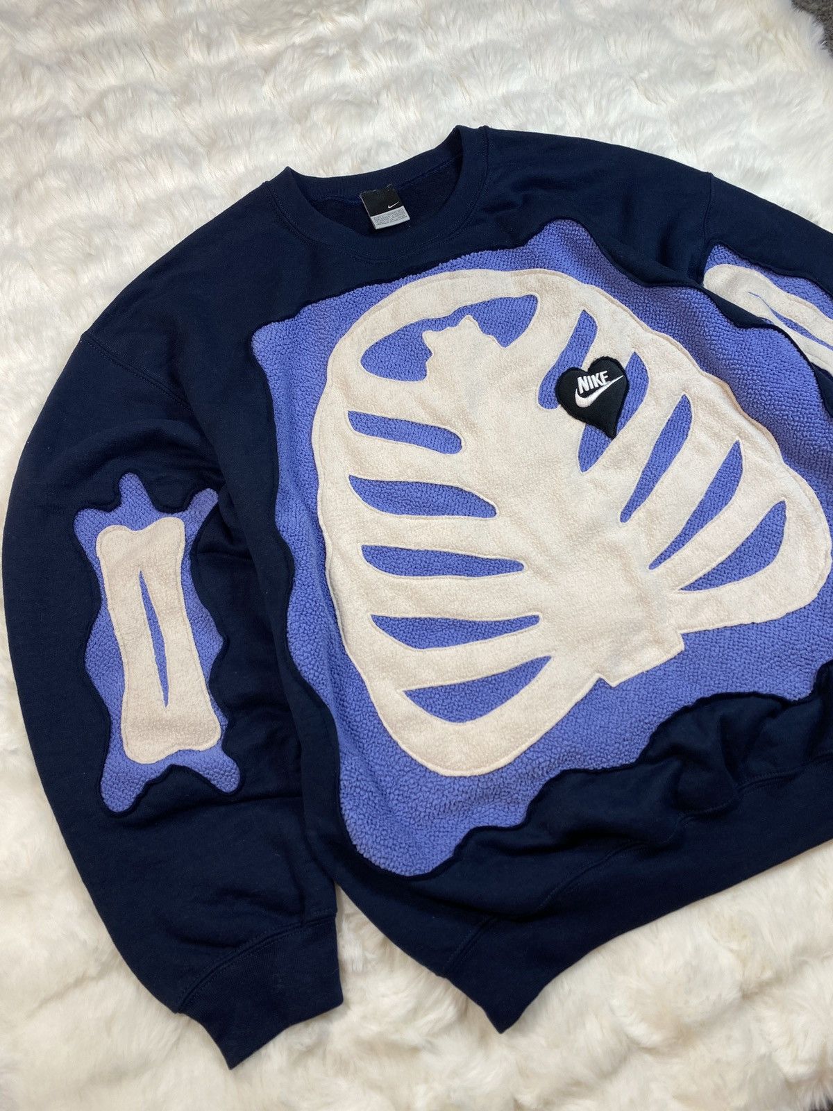 Japanese Brand × Nike × Vintage Nike Custom Skeleton Crewneck Skull Bones Vintage Y2K Opium Size US L / EU 52-54 / 3 - 3 Thumbnail