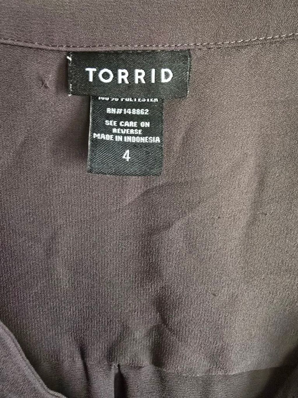 Torrid Women's TORRID Gray V-Neck Georgette Blouse Plus Size 4X Size 4XL / US 24-26 - 6 Thumbnail