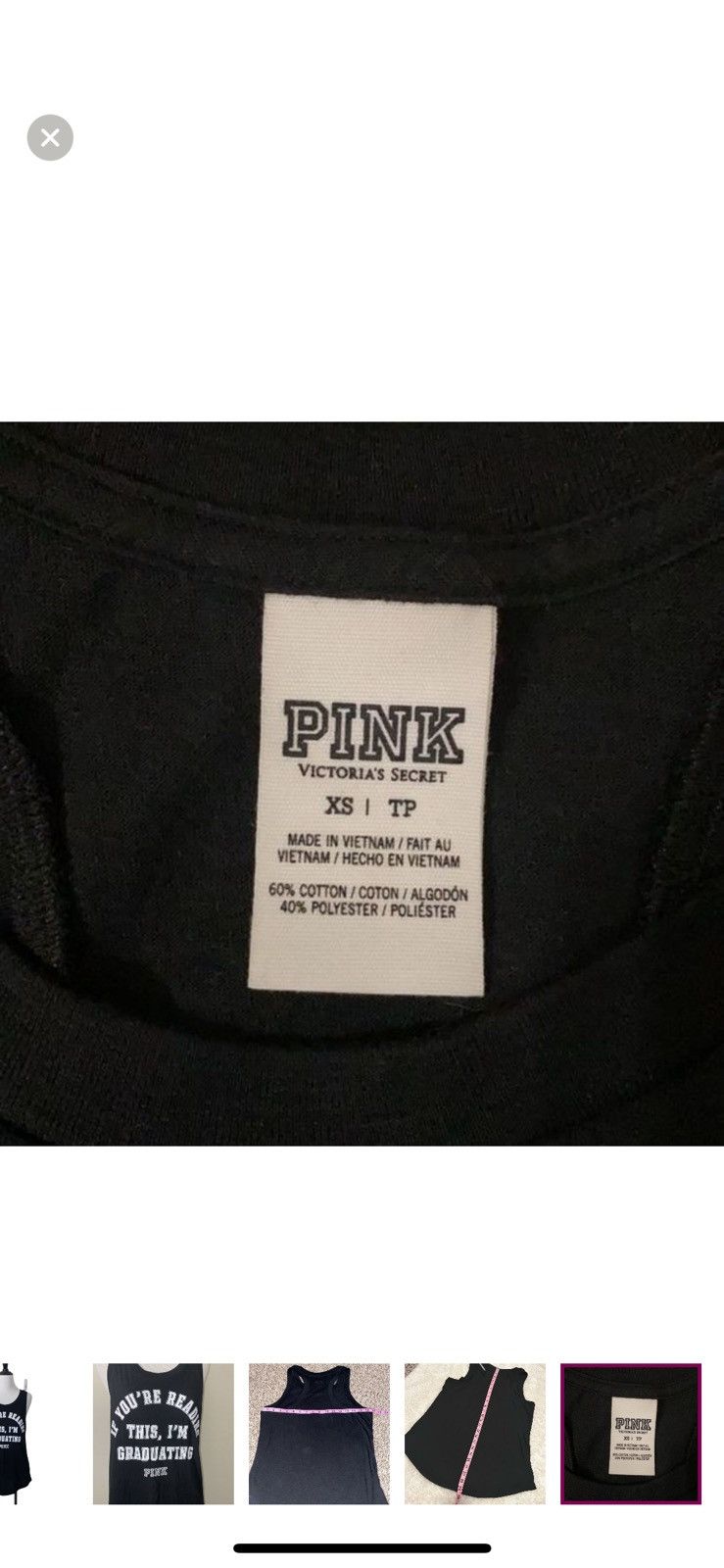 Victoria's Secret Pink Victoria’s Secret women’s‎ XS graduation tank top Size XS / US 0-2 / IT 36-38 - 4 Thumbnail