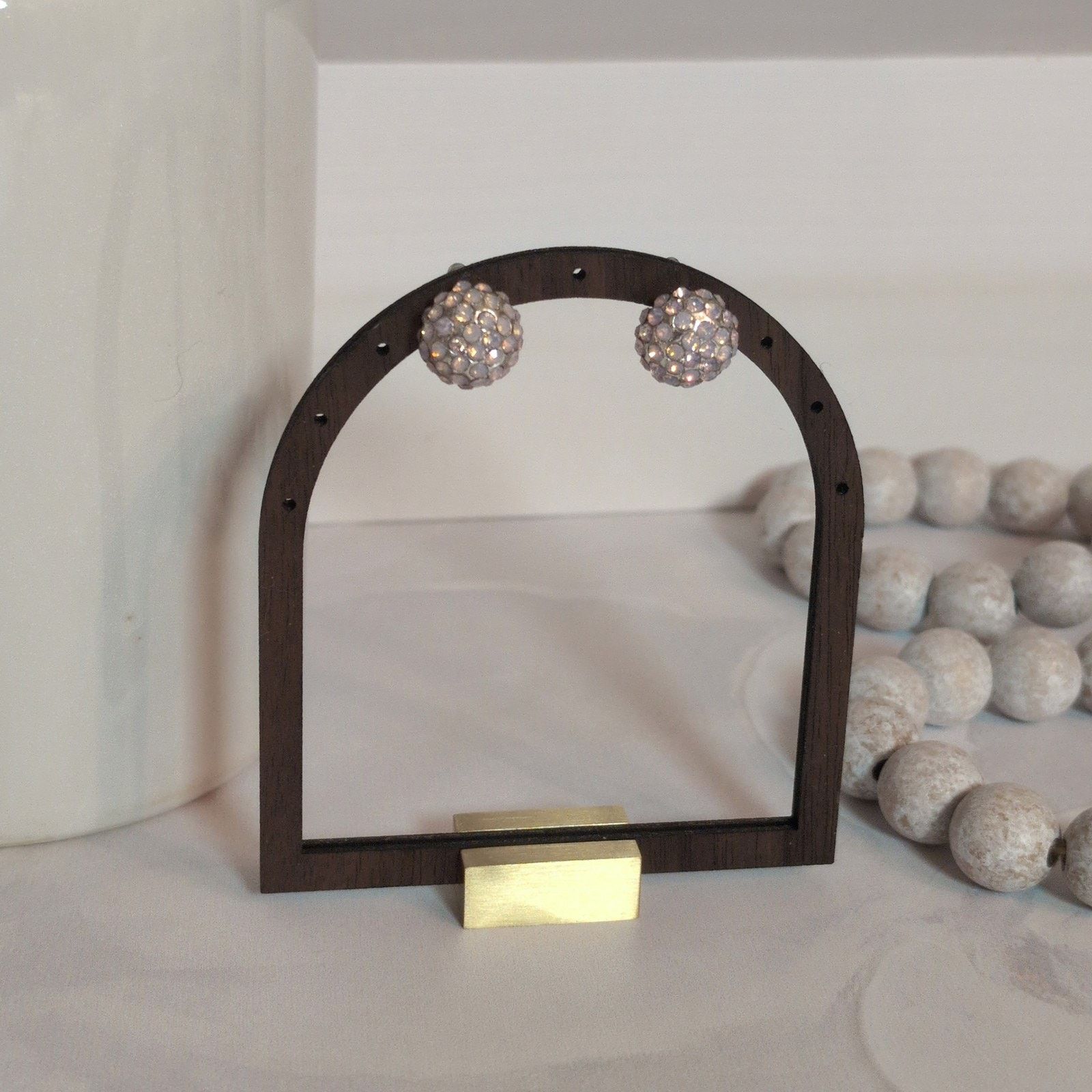 Other VTG 1980s Silver-Tone Rhinestone Cabochon Button Earrings Size ONE SIZE - 1 Thumbnail