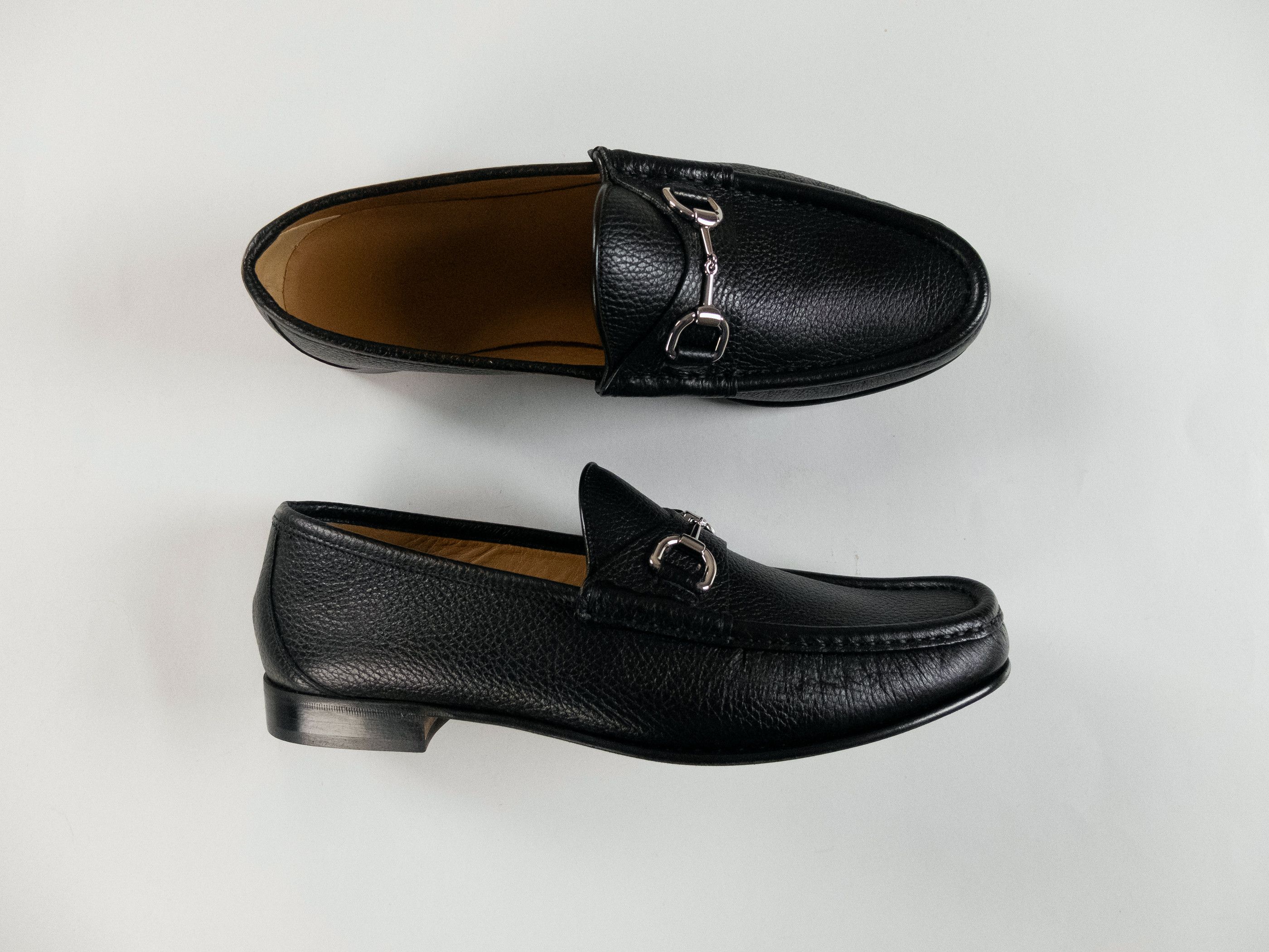 image of Gucci Black Classic Horsebit Leather Loafers Shoes 9.5 43, Men's