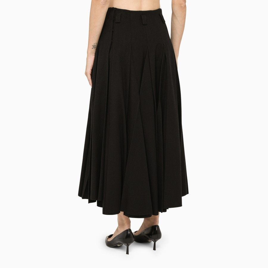 Prada o1d2blof0924 Wool Skirt in Black Size 28" / US 6 / IT 42 - 4 Thumbnail