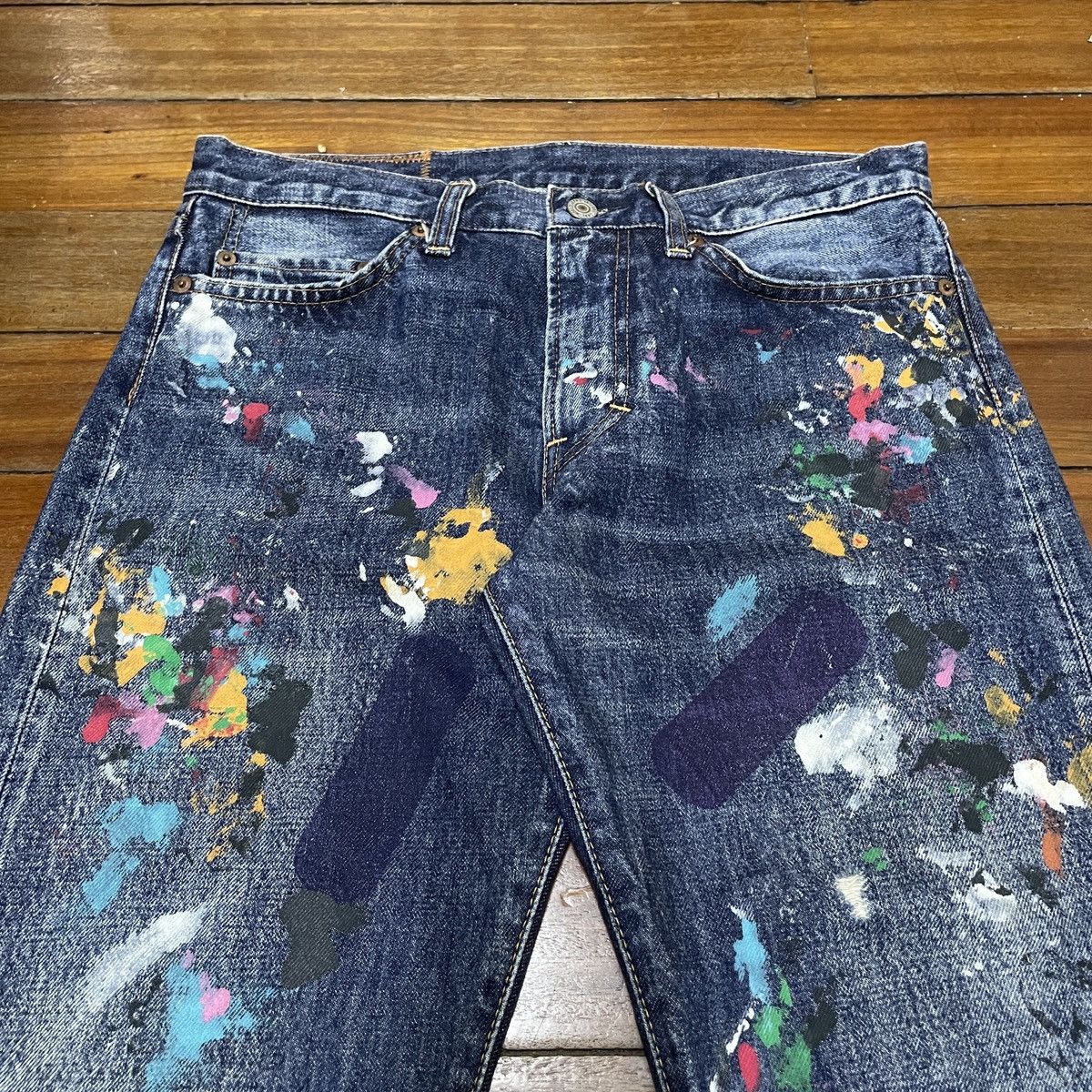 Japanese Brand Rare Vintage Brand RNA Slang From Chaos Painting Jeans 1990s Size US 30 / EU 46 - 3 Thumbnail