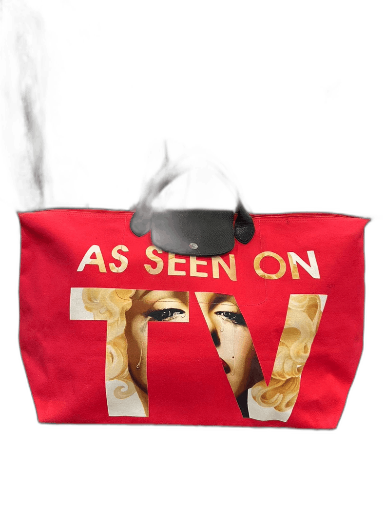 Longchamp LongChamp Red Printed Tote Bag with Logo Size ONE SIZE - 1 Thumbnail