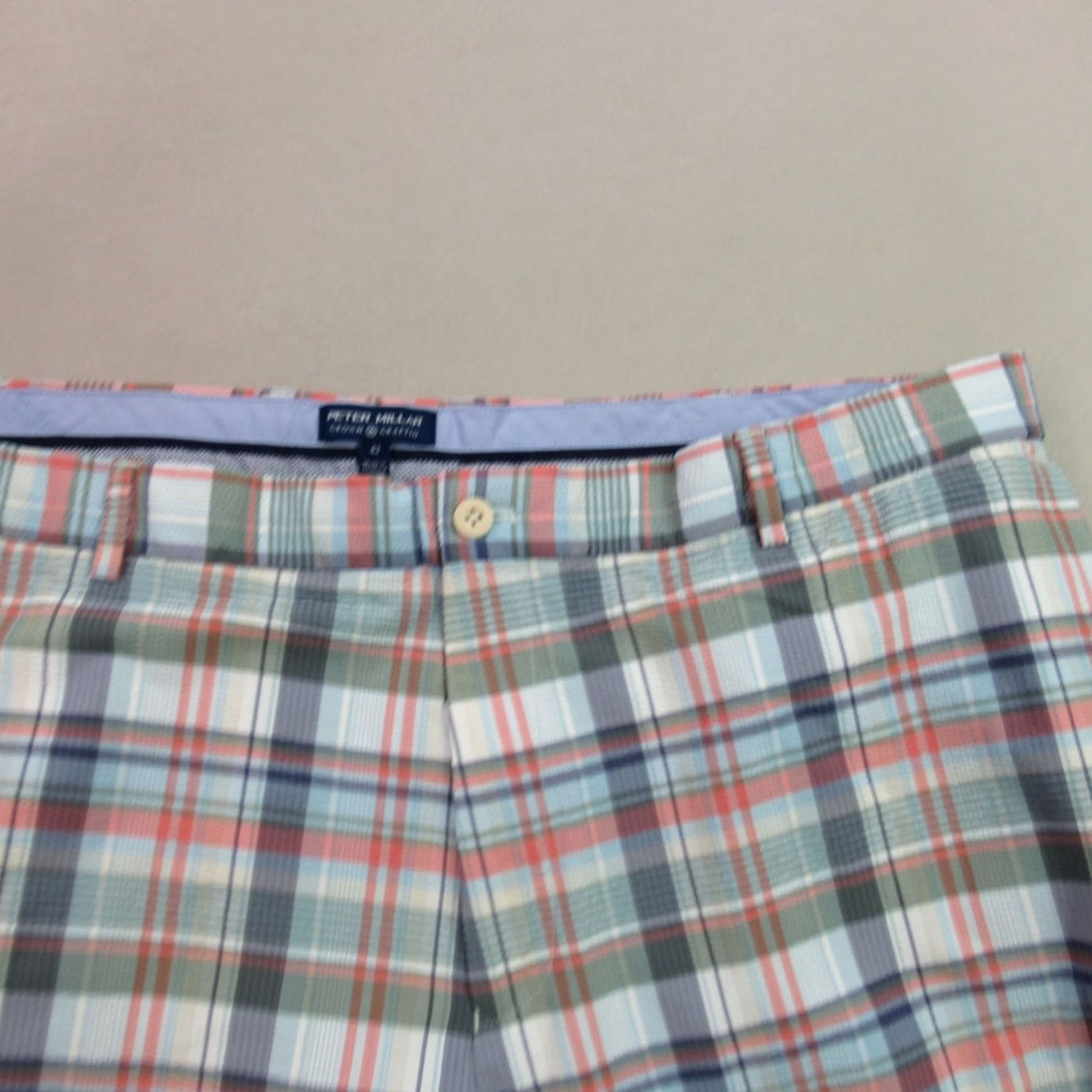Peter Millar Peter Millar Shorts Mens 42 Chino Pockets Golf Button Lightweight Outdoor Plaid Size US 42 / EU 58 - 2 Thumbnail