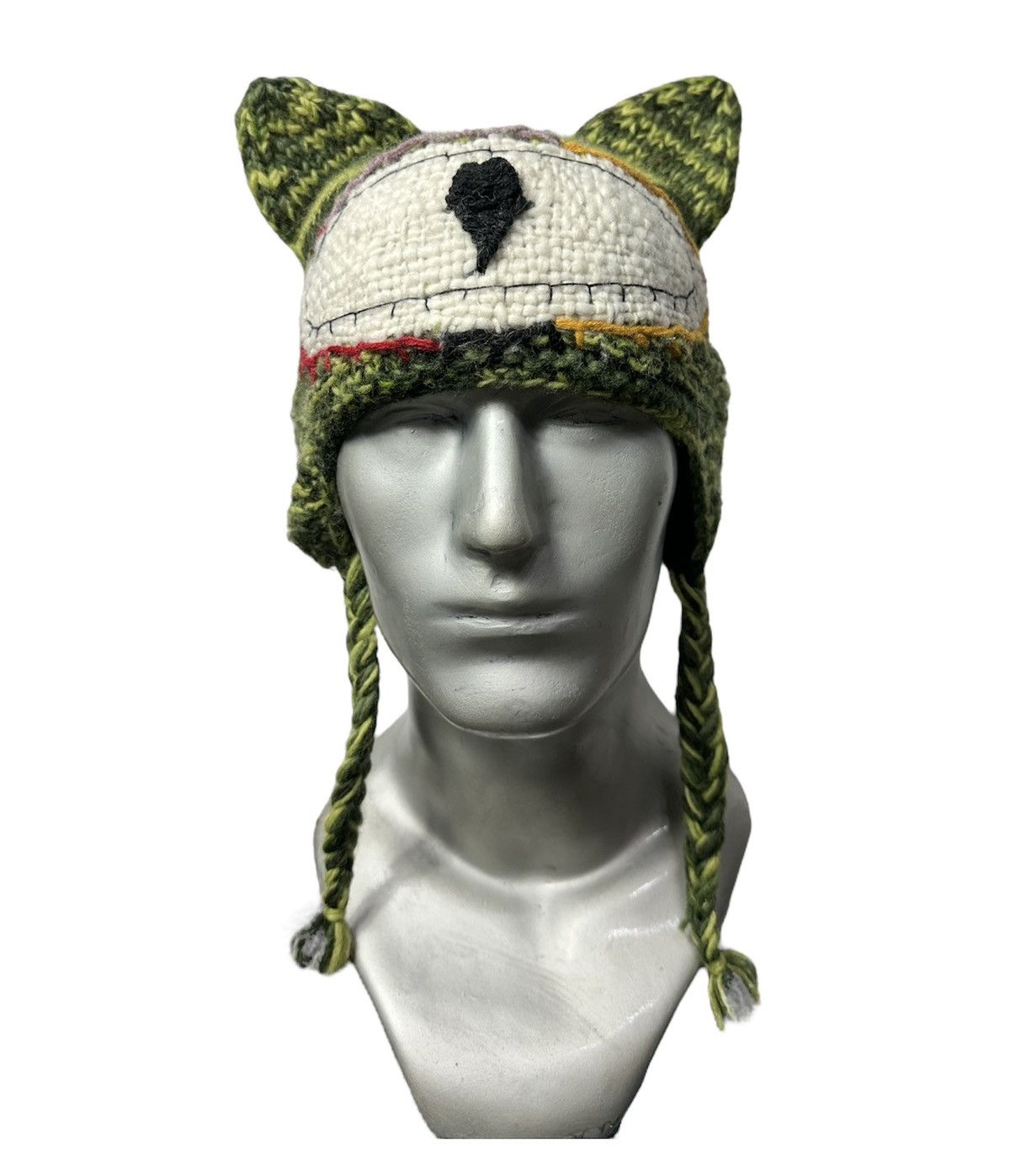 Custom Made Art Knitted Eye Devil Horn Beanie Hats