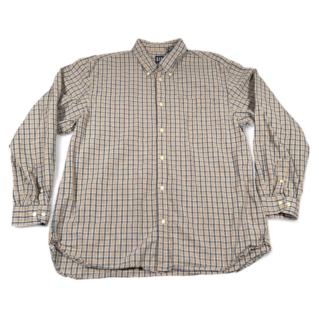 Gap VINTAGE Gap Shirt Adult EXTRA LARGE Blue Orange Plaid Button-Down Preppy 90s Mens XL Blue Plaid Button-Up Shirt Size US XL / EU 56 / 4 - 2 Thumbnail
