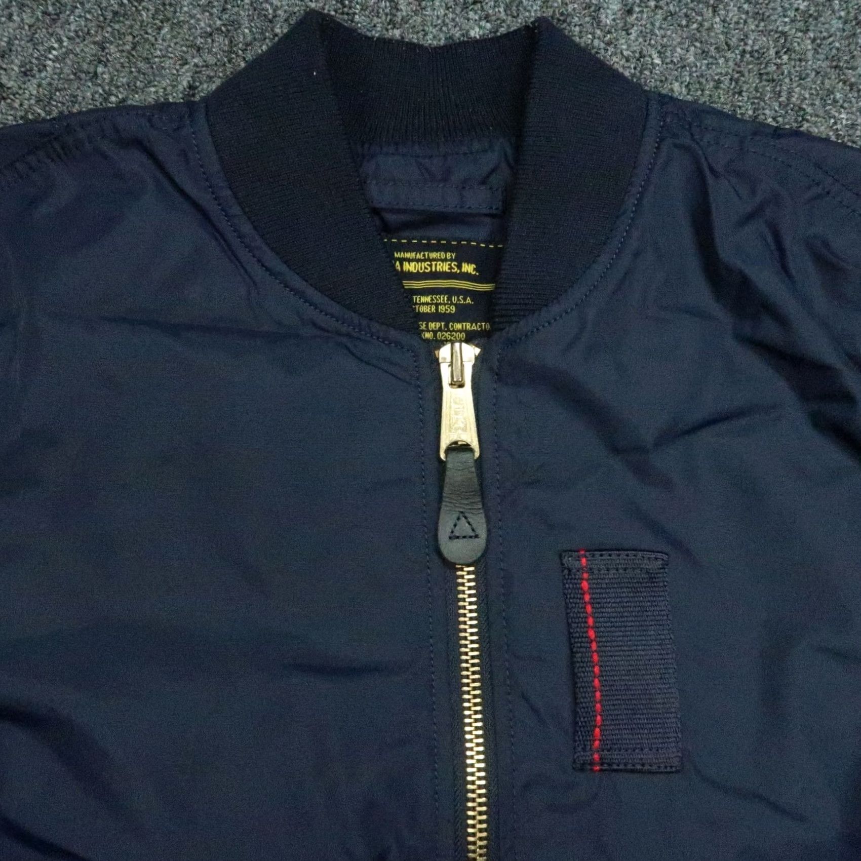 Alpha Industries Alpha Industries Jacket Mens XS Blue Bomber Full Zip Pockets Nylon Regular Vintage: No Size US XS / EU 42 / 0 - 2 Thumbnail