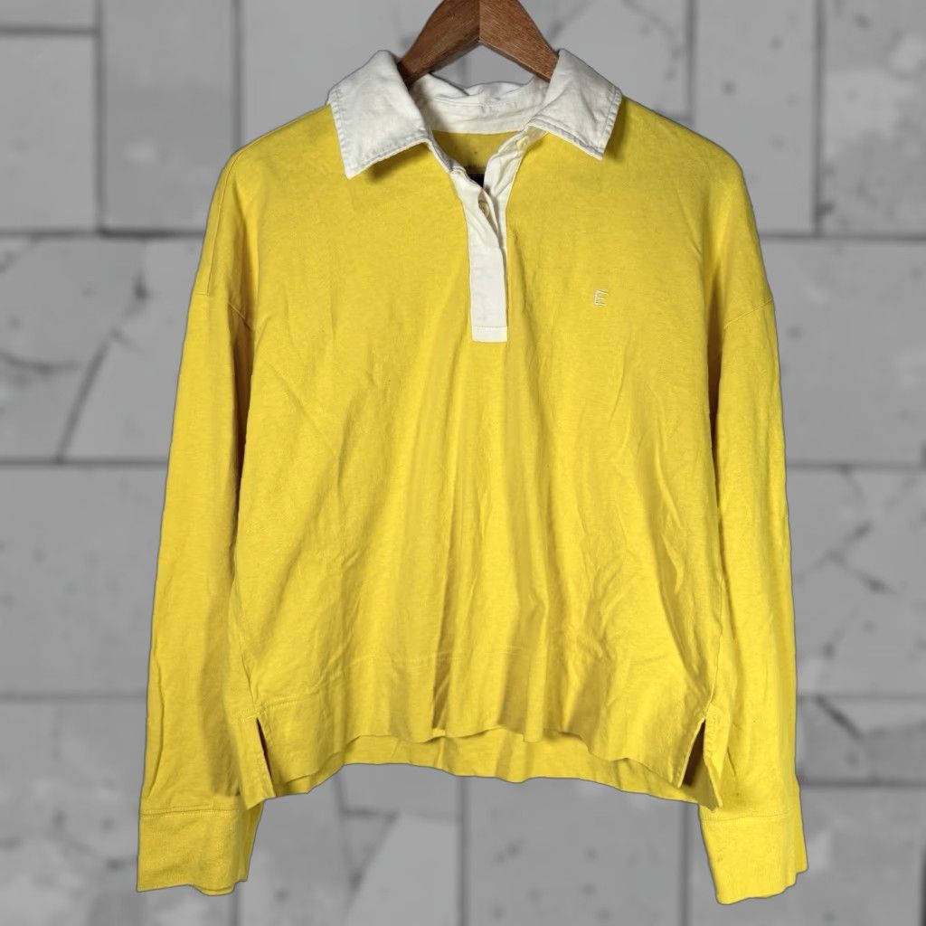 Everlane Everlane Yellow Long Sleeve Polo Shirt Womens M 100% Cotton Size M / US 6-8 / IT 42-44 - 1 Thumbnail