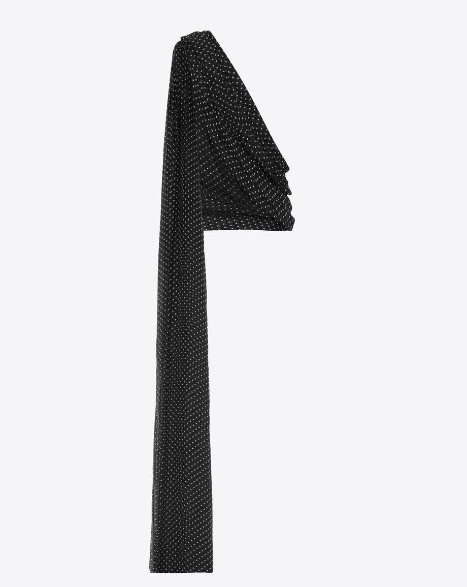 Saint Laurent Paris o1s1wg110125 777690 Draped One-Shoulder Top Dotted Silk Size US L / EU 52-54 / 3 - 4 Thumbnail