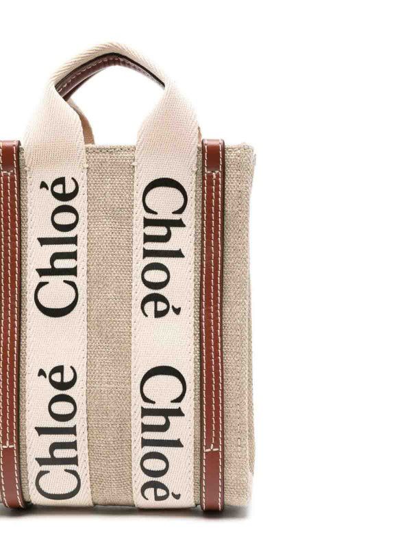 Chloe o1loc1c10226 Size: OS /Mini Woody Northsouth Bag White/Brown Size ONE SIZE - 4 Thumbnail