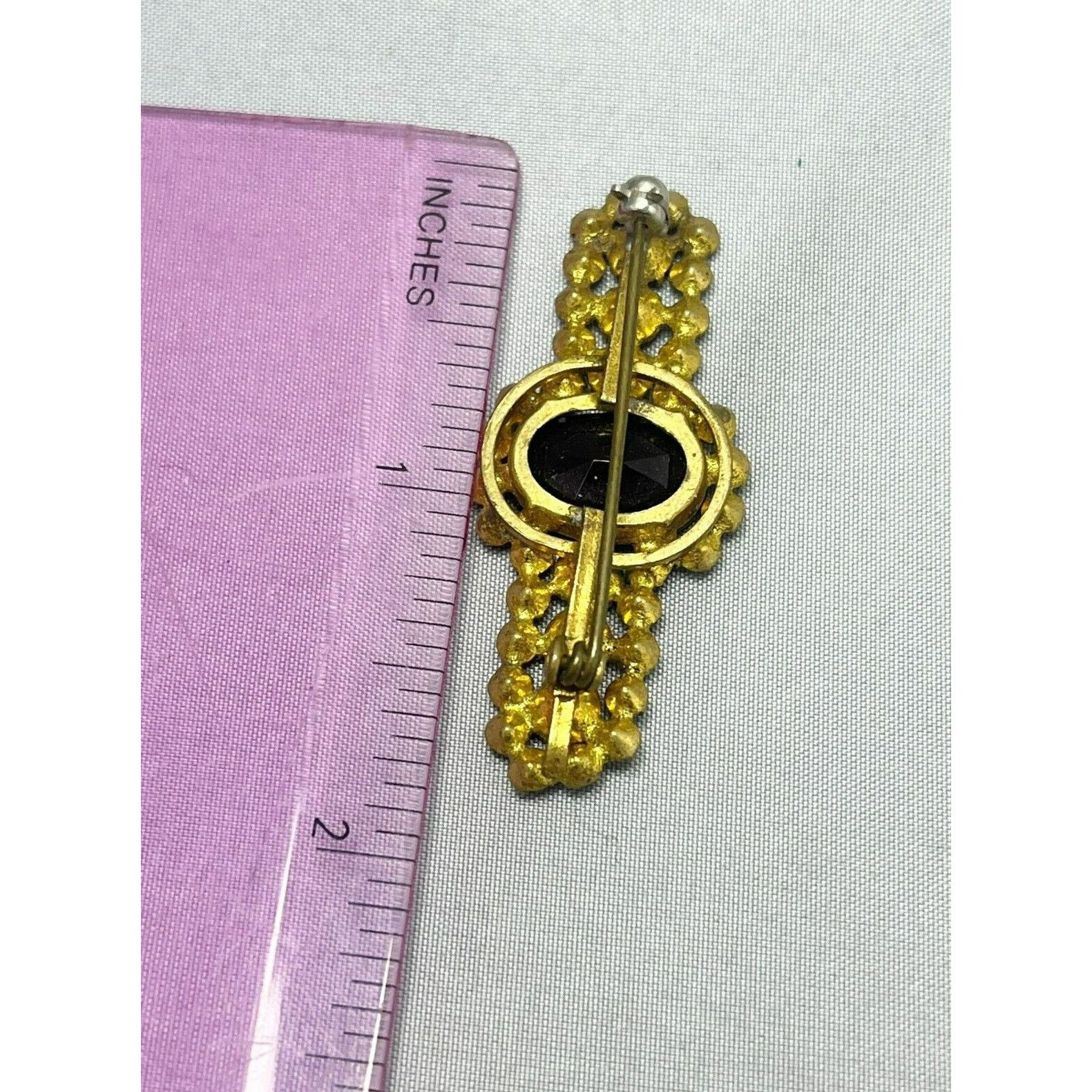 Vintage Estate Red Garnet Stone Vintage Brooch Pin Size ONE SIZE - 5 Thumbnail