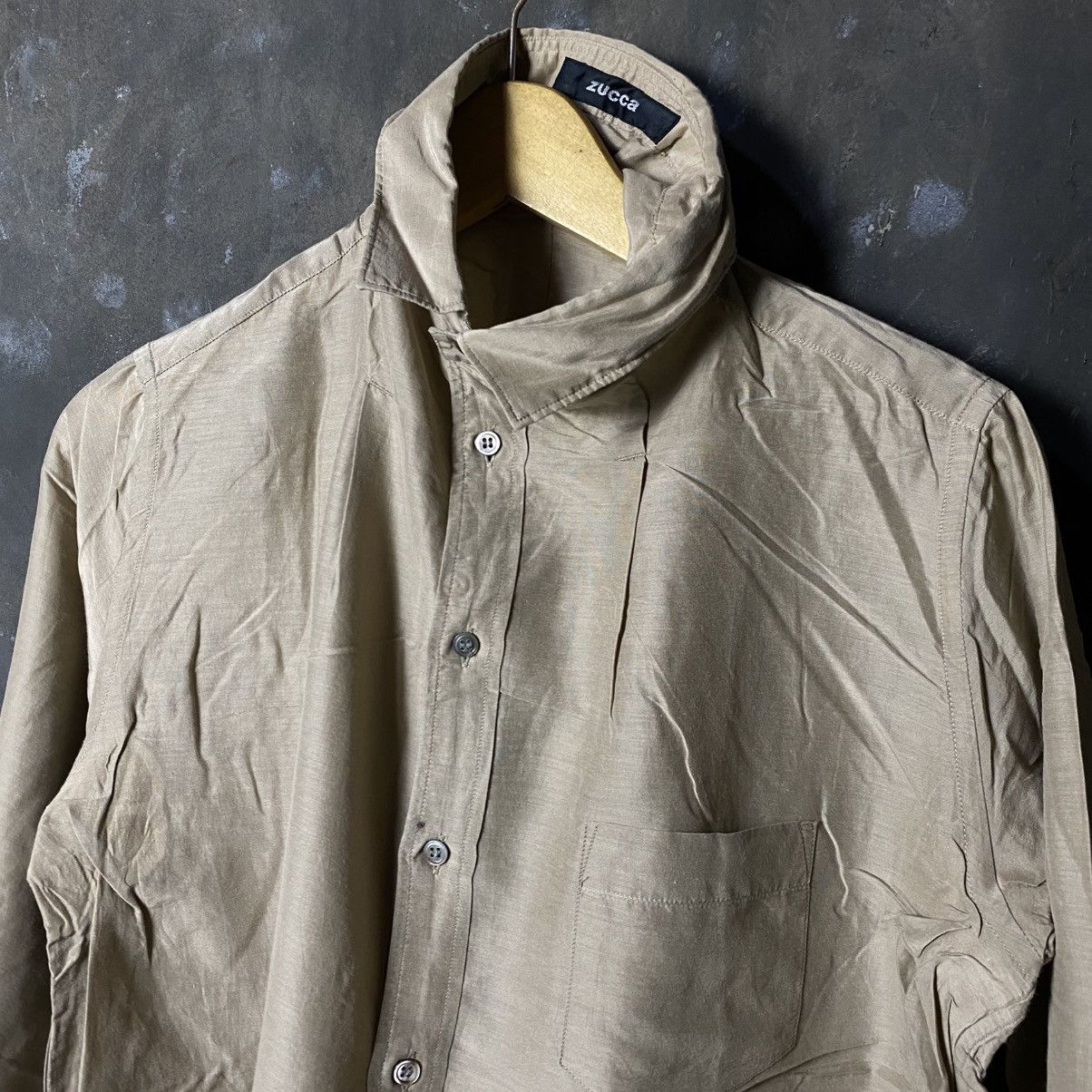 Issey Miyake × Japanese Brand × Zucca Vintage zucca issey miyake crooked 2 in 1 unique collar Size US M / EU 48-50 / 2 - 1 Thumbnail