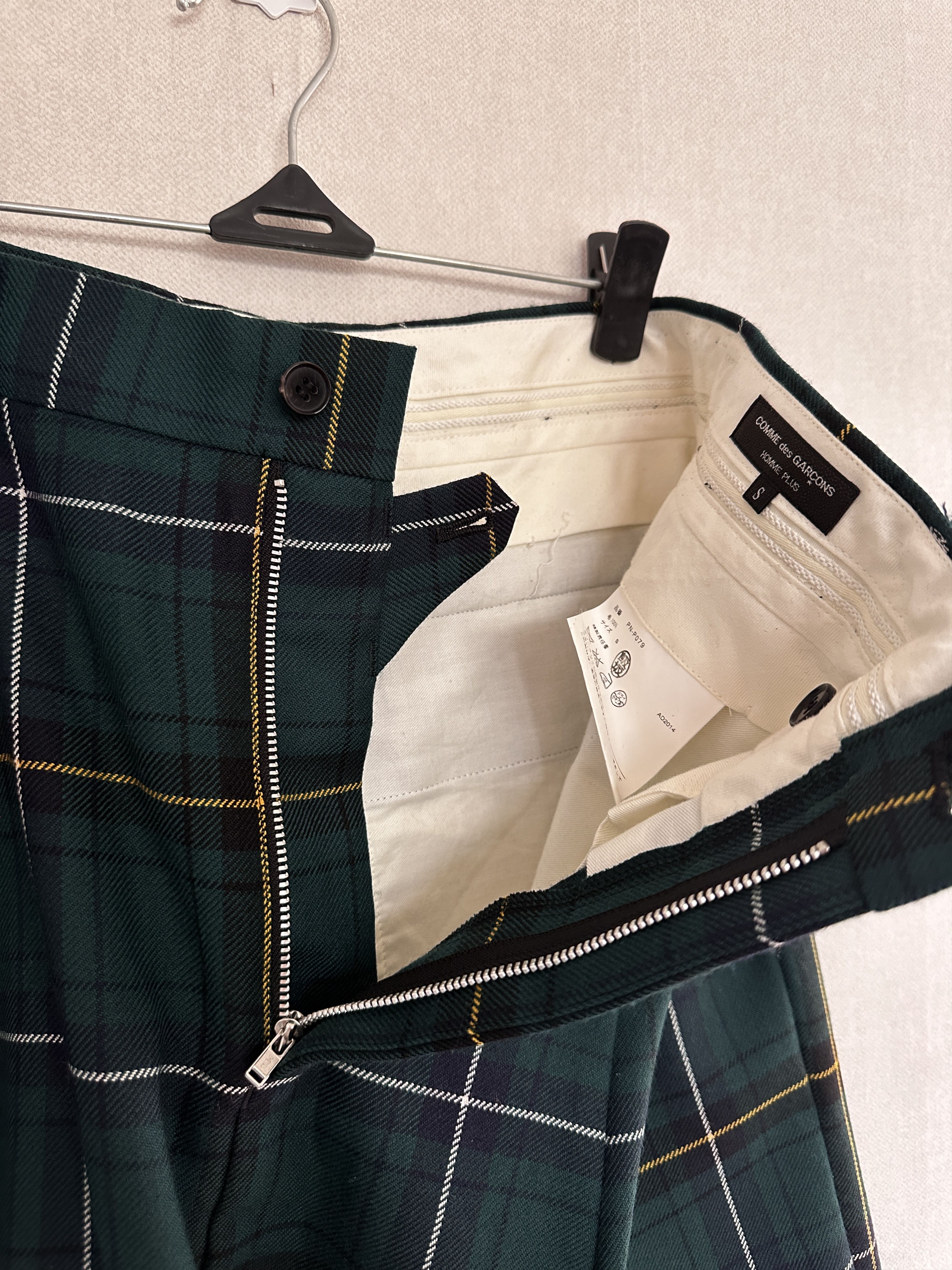 Comme des Garcons Homme Plus COMME des GARÇONS Homme Plus 2014 Green Plaid Drop Crotch Size US 28 / EU 44 - 4 Thumbnail
