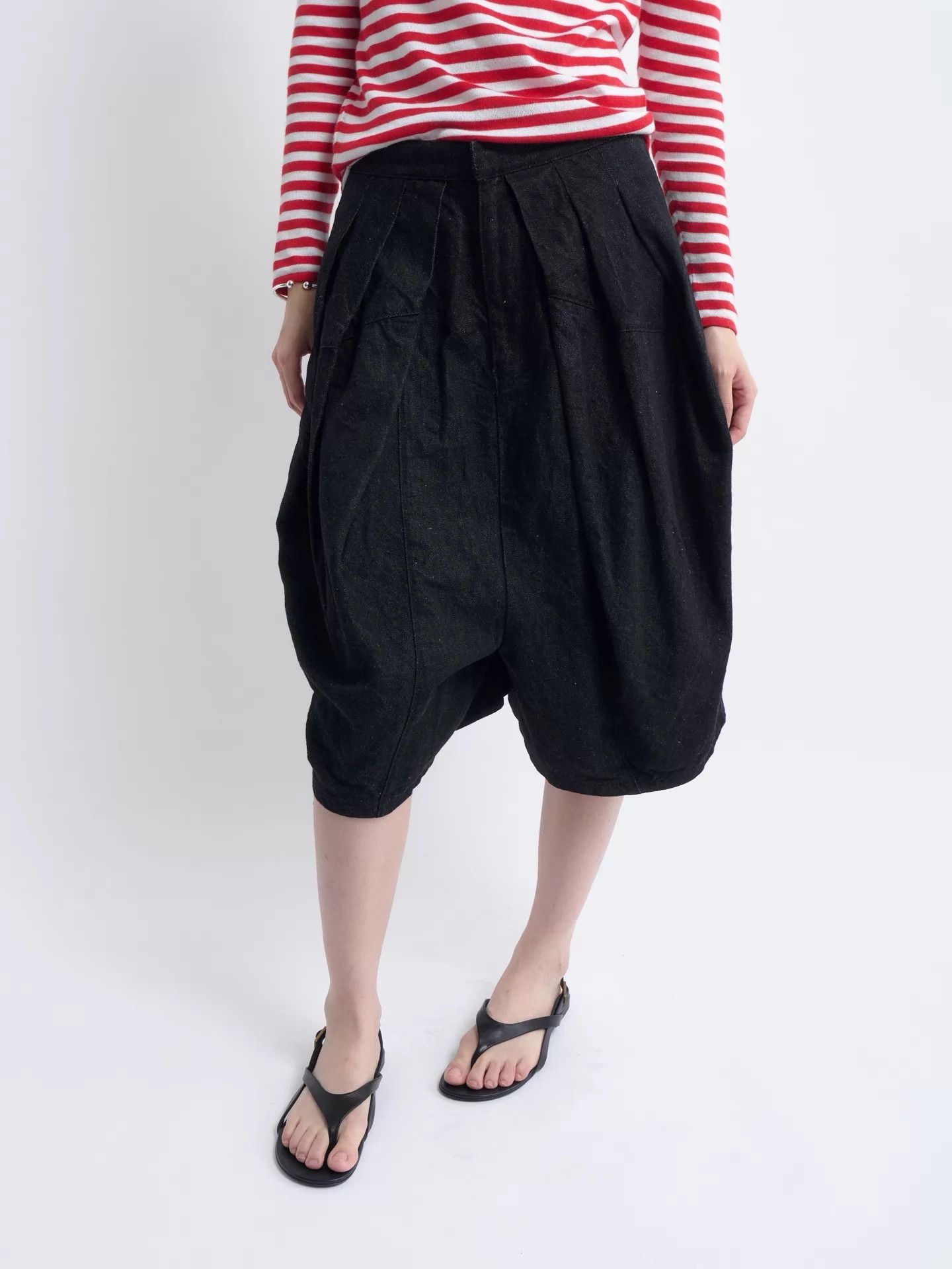 Junya Watanabe JUNYA WATANABE Voluminous Cotton-Linen Denim Lantern Pants Size 26" / US 2 / IT 38 - 2 Thumbnail
