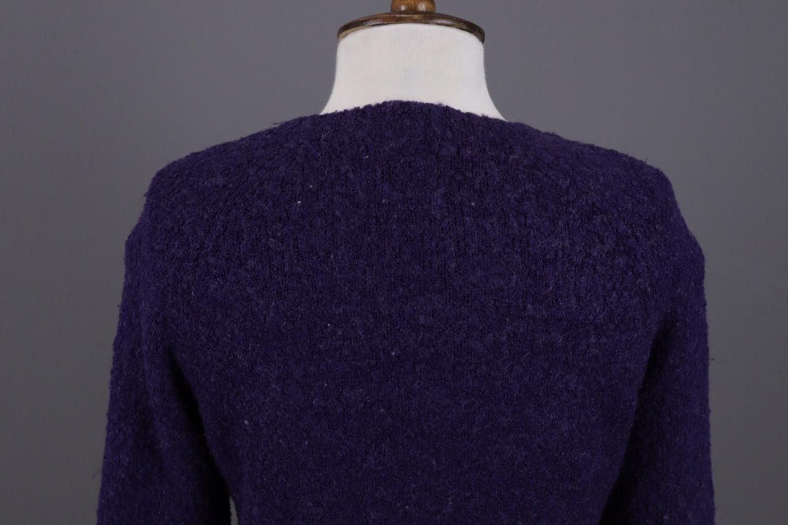 Designer Miss Sixty Purple Knit Cropped Sweater Size S Size S / US 4 / IT 40 - 10 Thumbnail