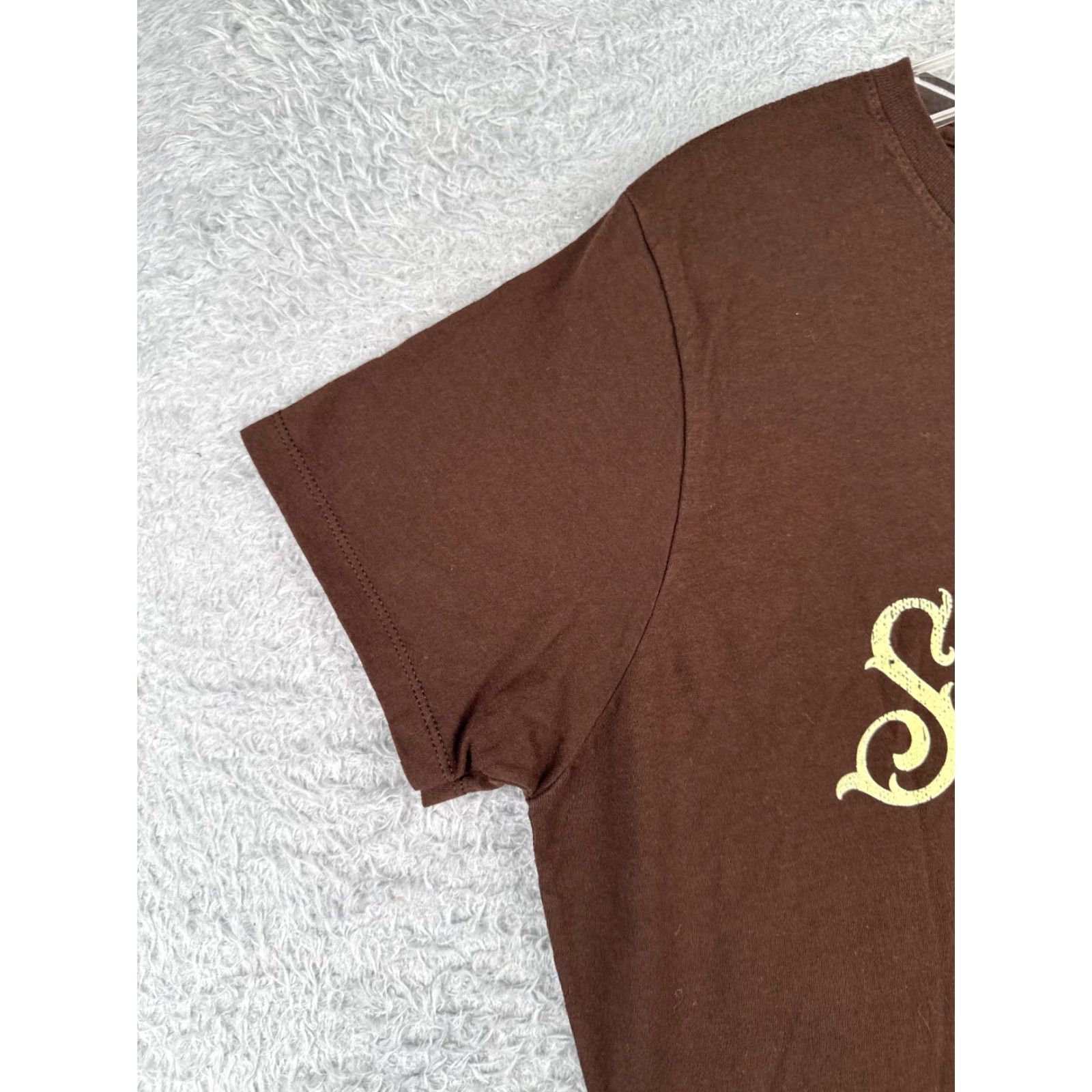 Port & Company Port & Company Shirt Women Large Brown Cotton Crew Neck Sunshine & Whiskey READ Size L / US 10 / IT 46 - 3 Thumbnail