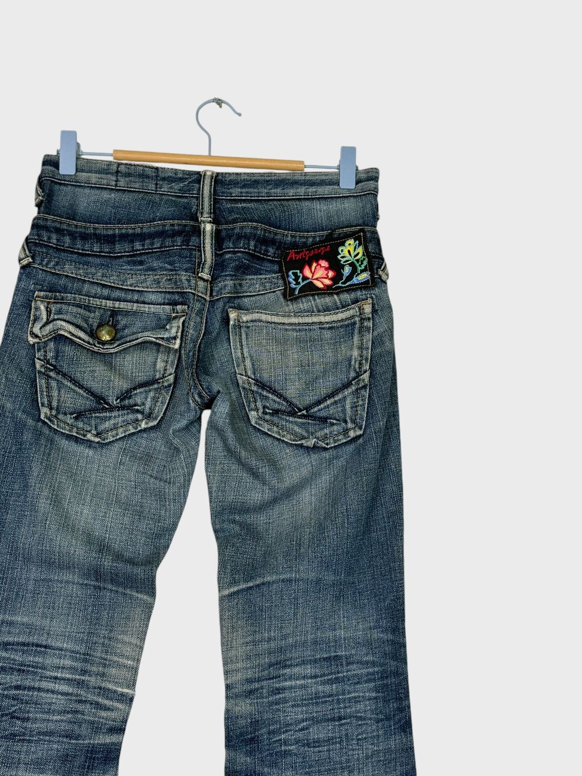 Japanese Brand FLARE ANTGAUGE DOUBLE WAIST DISTRESSED DENIM Size US 28 / EU 44 - 12 Thumbnail
