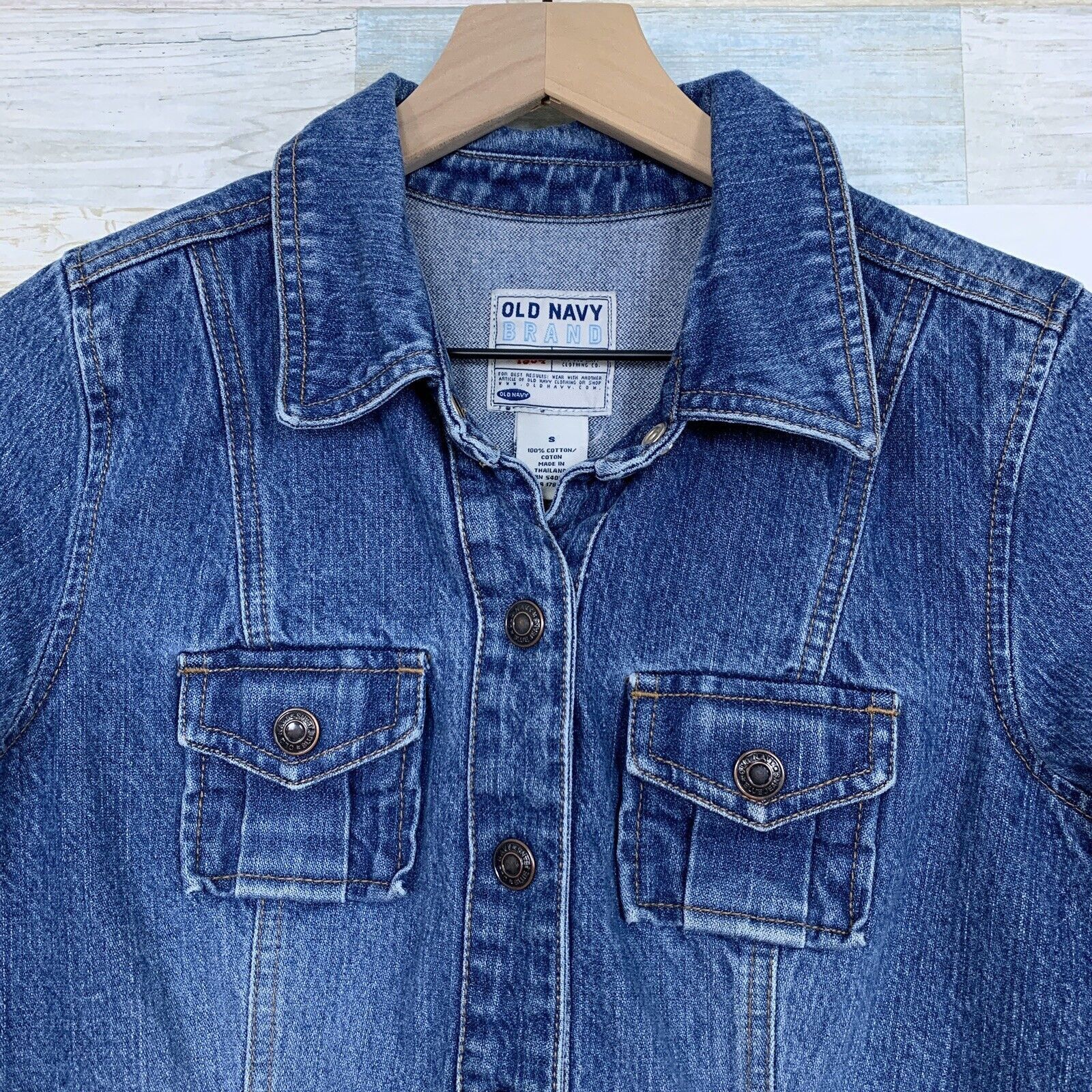 Old Navy Old Navy Jean Trucker Jacket Blue Womens Small Size S / US 4 / IT 40 - 3 Thumbnail