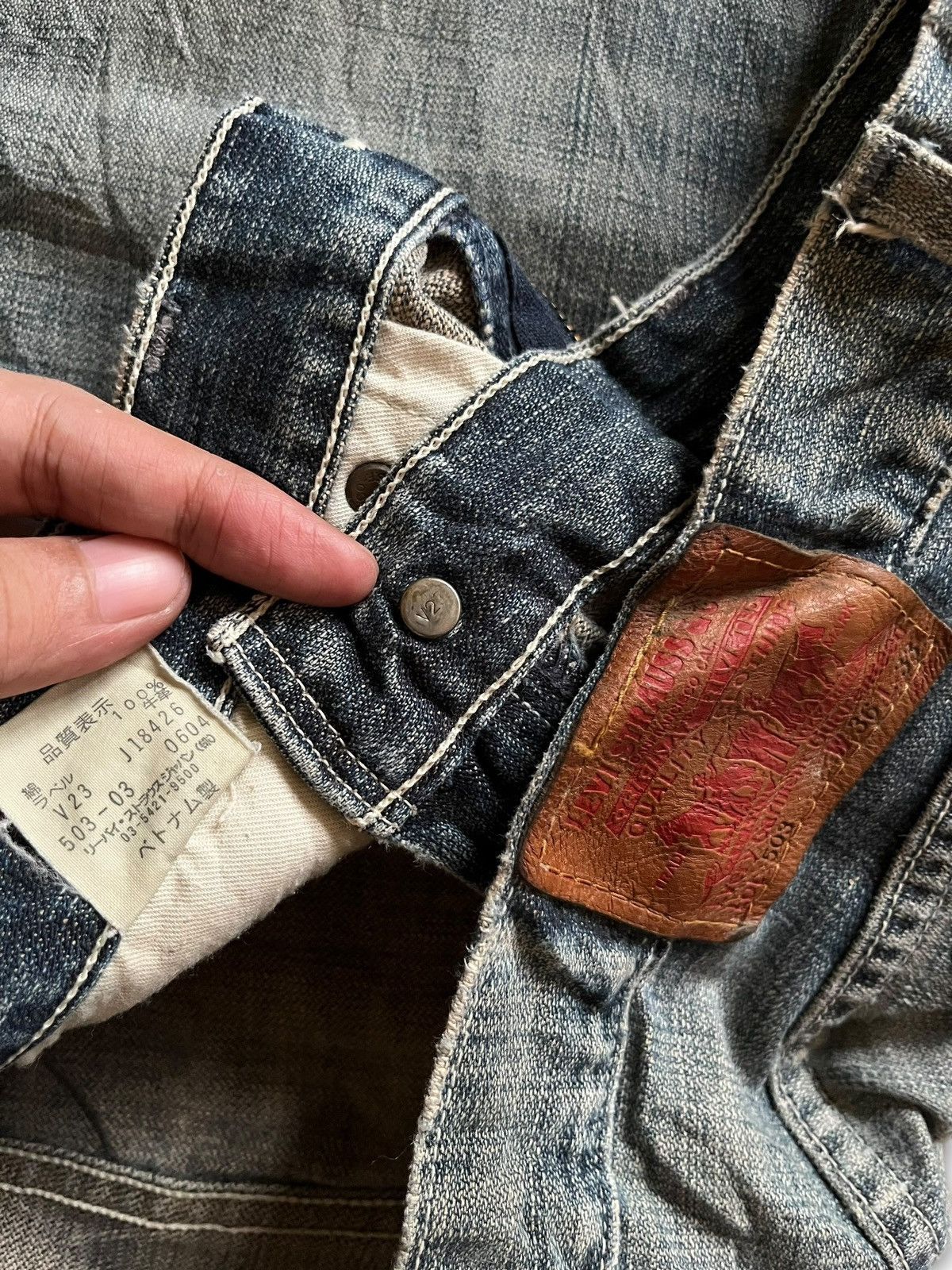 Levi's Vintage 90s Levis 503 Faded Wash Distressed Baggy Jeans Size US 34 / EU 50 - 10 Thumbnail