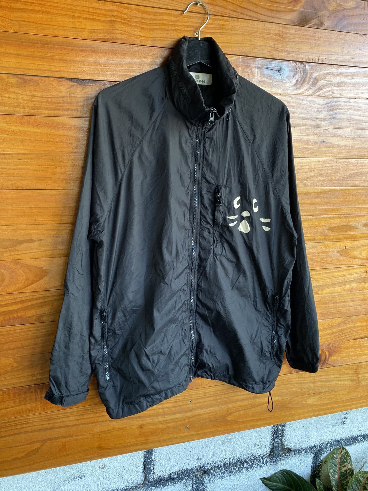 Ne-Net Ne-net Black Cat Face Nylon Windbreaker Jacket – Japan Size US M / EU 48-50 / 2 - 5 Thumbnail