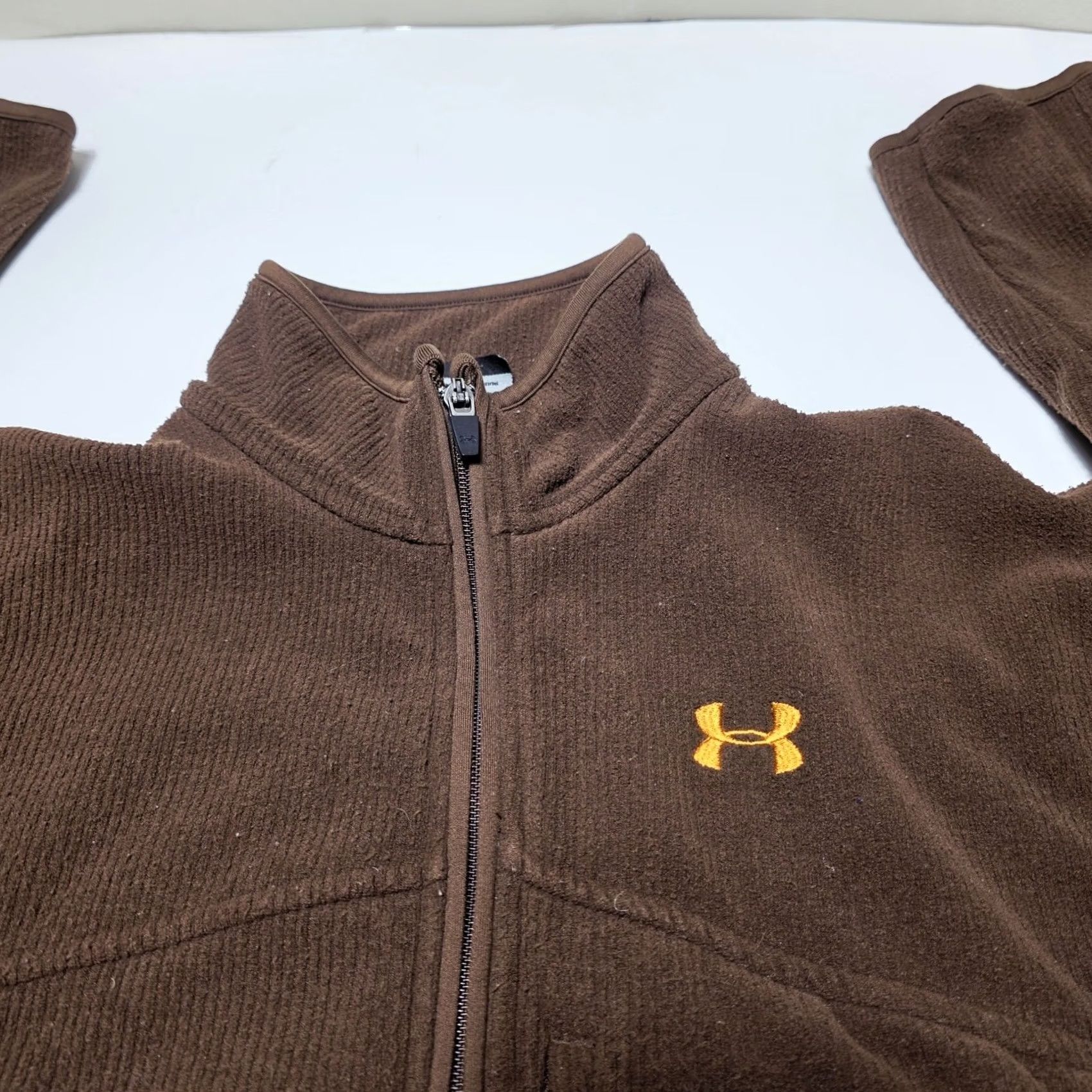 Under Armour Under Armour Jacket Men’s M Brown Orange Full Zip Pockets Fleece Mid-Length Athletic Casual Sports Size US M / EU 48-50 / 2 - 2 Thumbnail