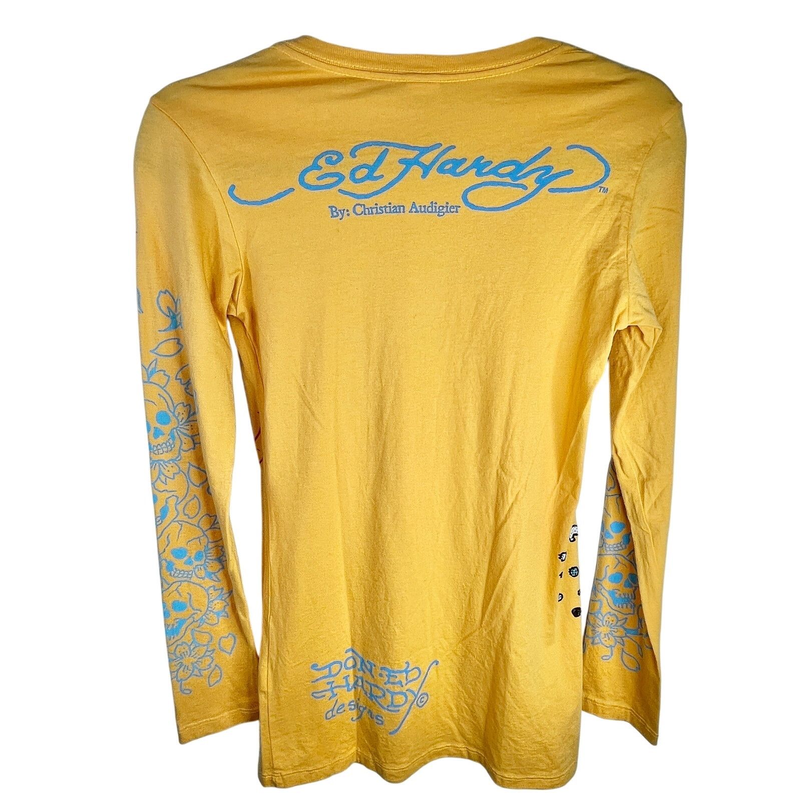 Ed Hardy Ed Hardy by Christian Audigier Y2K Skull Long Sleeve Shirt Size M / US 6-8 / IT 42-44 - 5 Thumbnail
