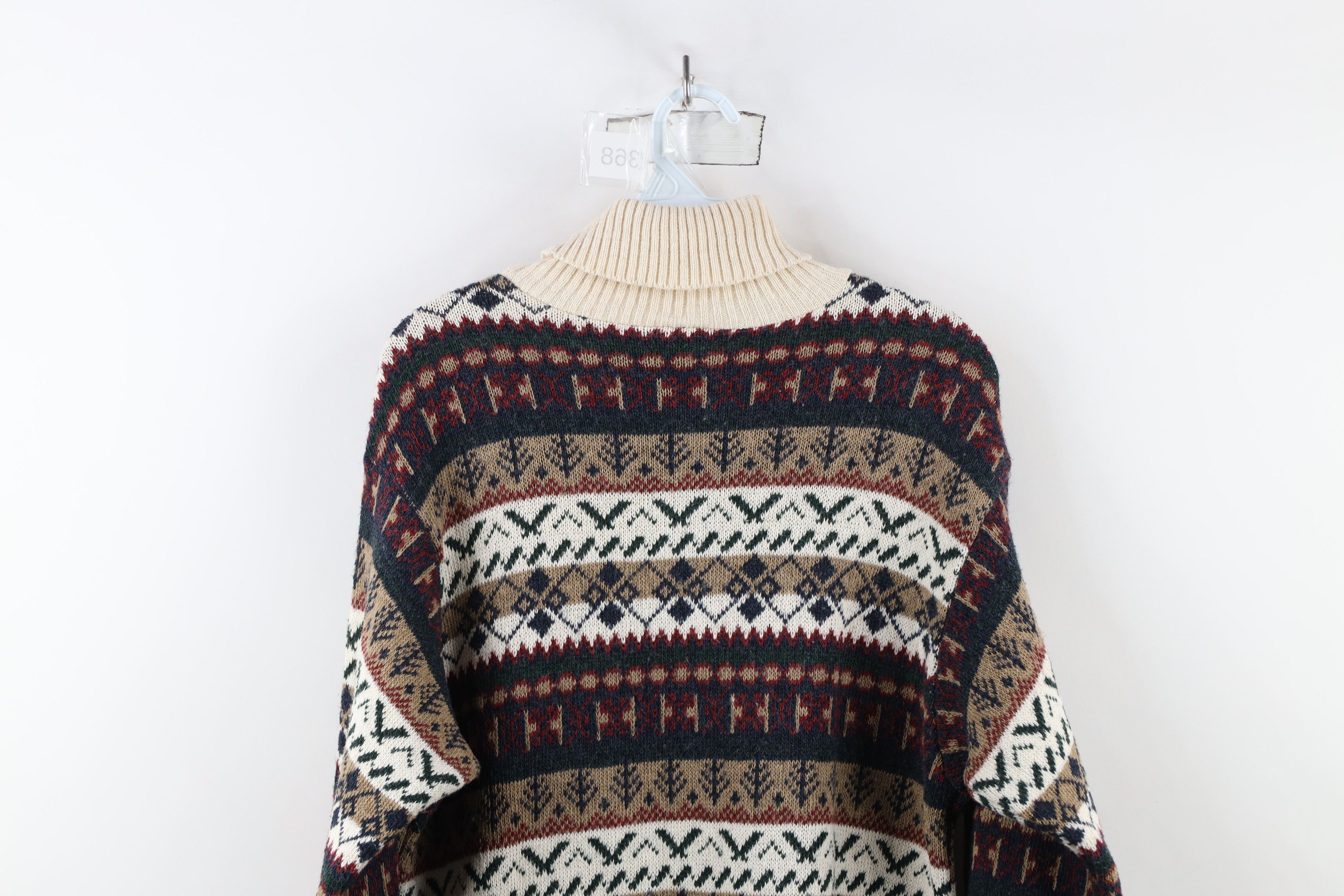 Vintage Vintage 90s Streetwear Fair Isle Turtleneck Tunic Sweater Size M / US 6-8 / IT 42-44 - 12 Thumbnail