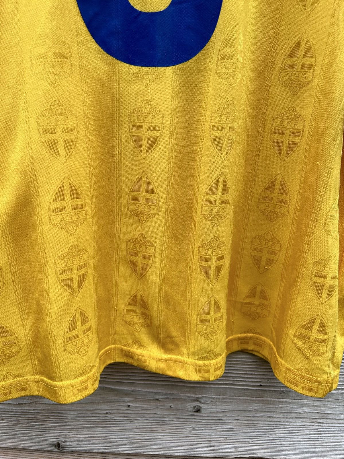 Adidas Adidas Sweden WC 1998 Johan Mjallby #8 Match Worn Jersey Size US XL / EU 56 / 4 - 11 Thumbnail